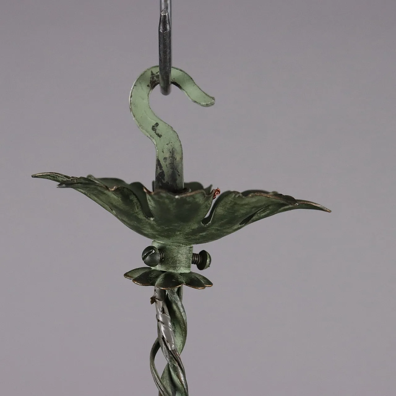 Chandelier in brass and painted sheet metal 3