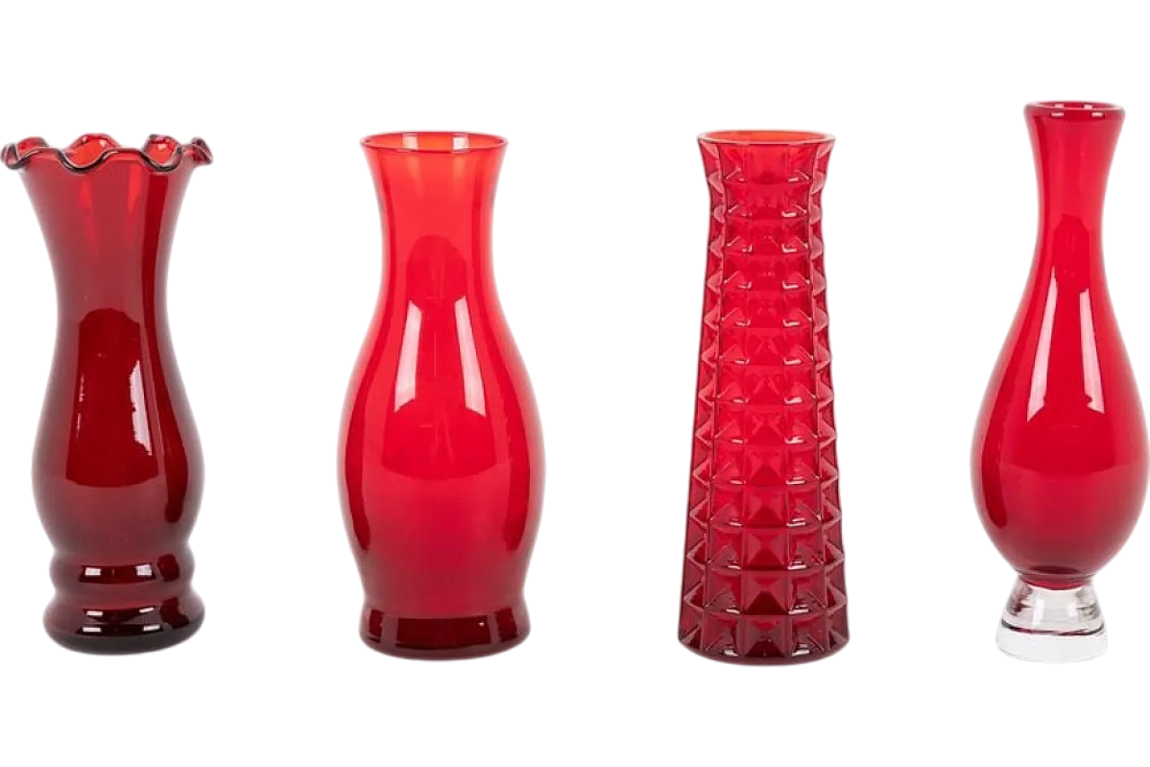 4 Glass vases by Monica Bratt for Reijmyre, 1950s 7