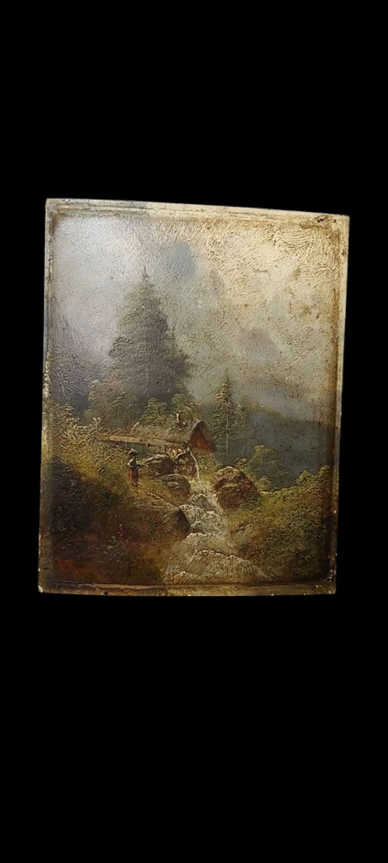 Coppia di paesaggi di Barbizon di F.Robin, olio su tavola, '800 1