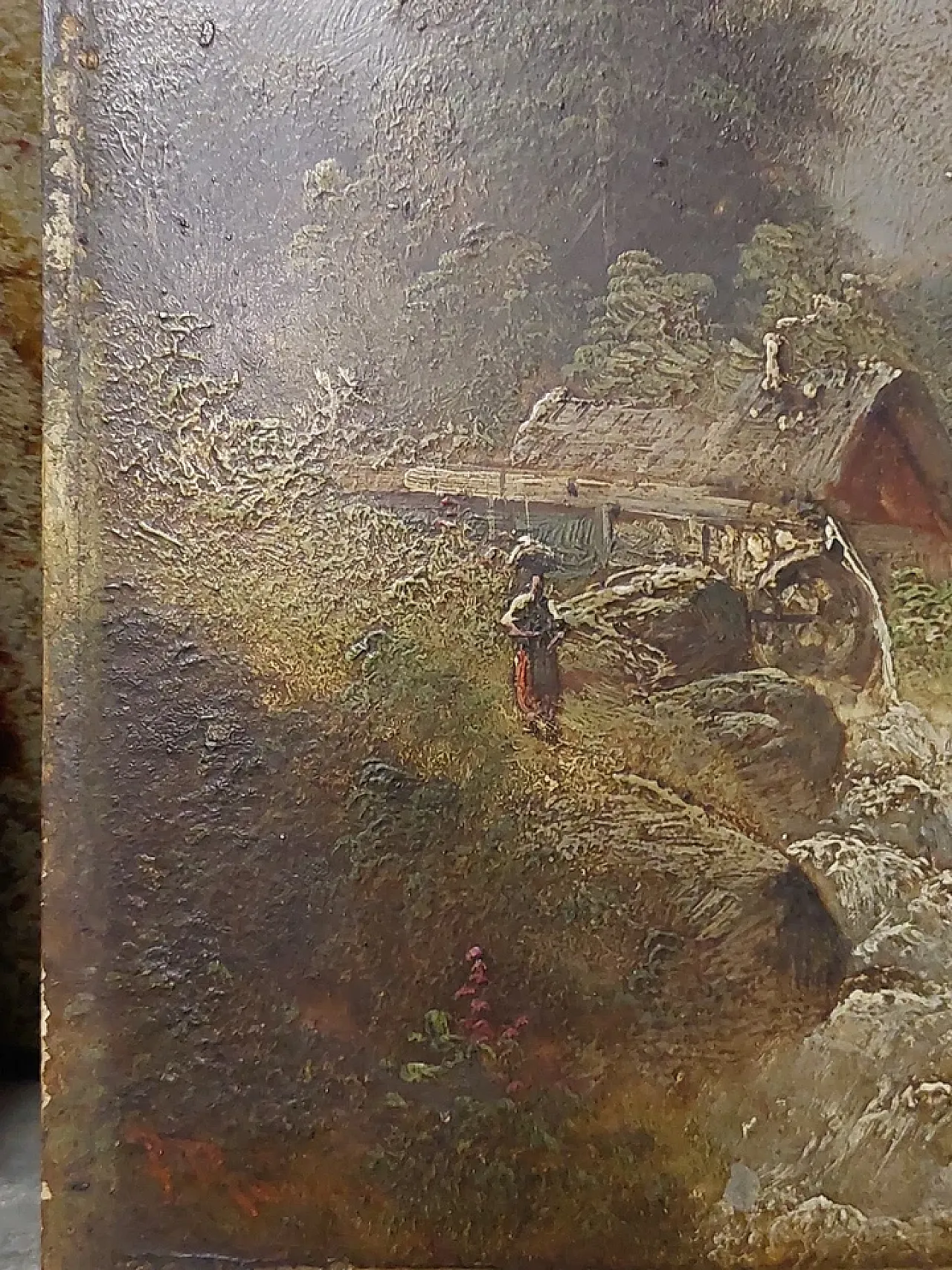 Coppia di paesaggi di Barbizon di F.Robin, olio su tavola, '800 4