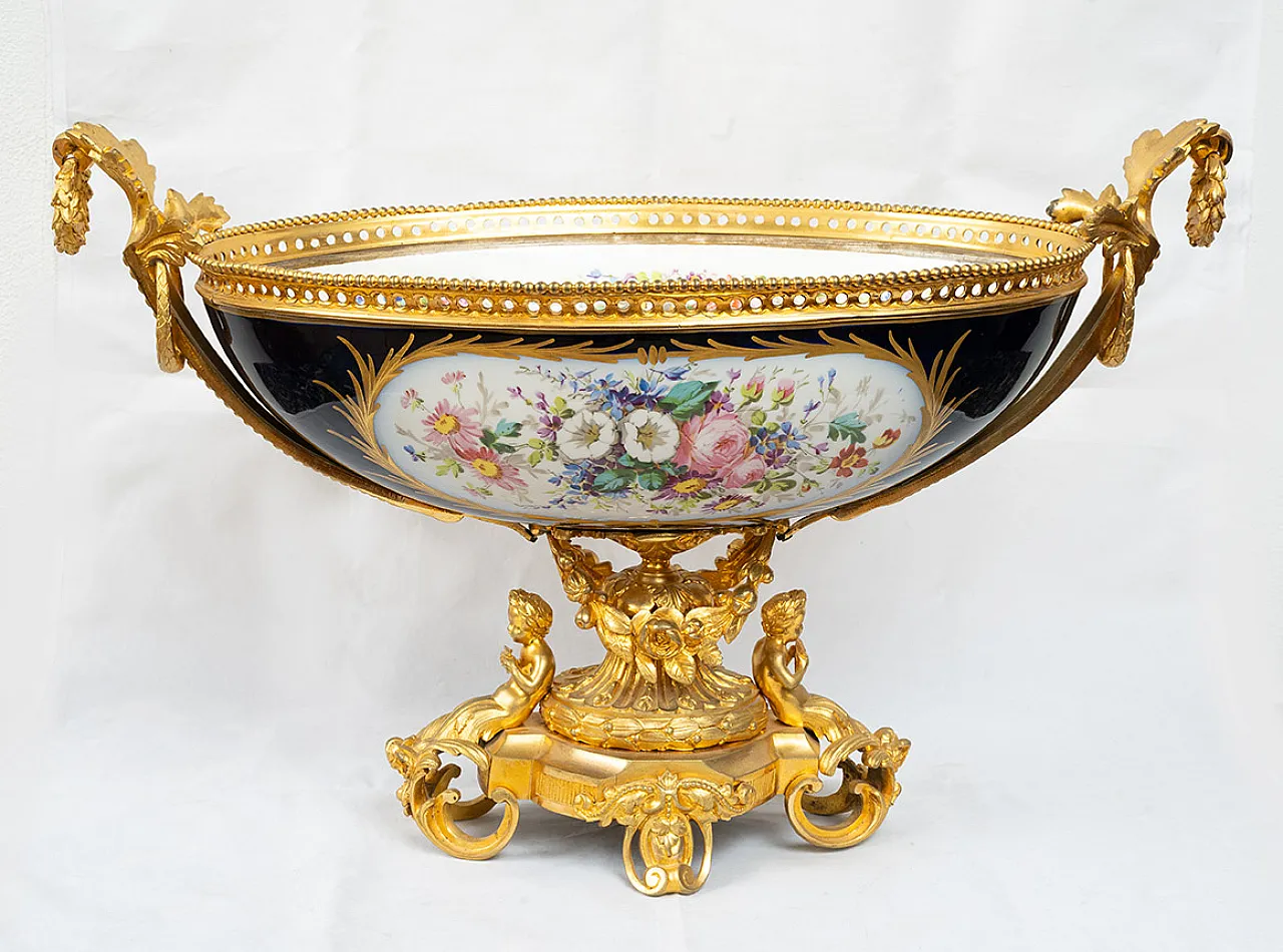 Napoleon III ceramic centerpiece polycromed by Sevres, 19th century 5