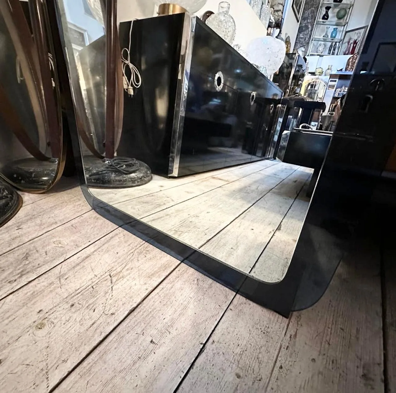 Specchio da parete in vetro di Lupi Cristal Luxor, anni '70 4