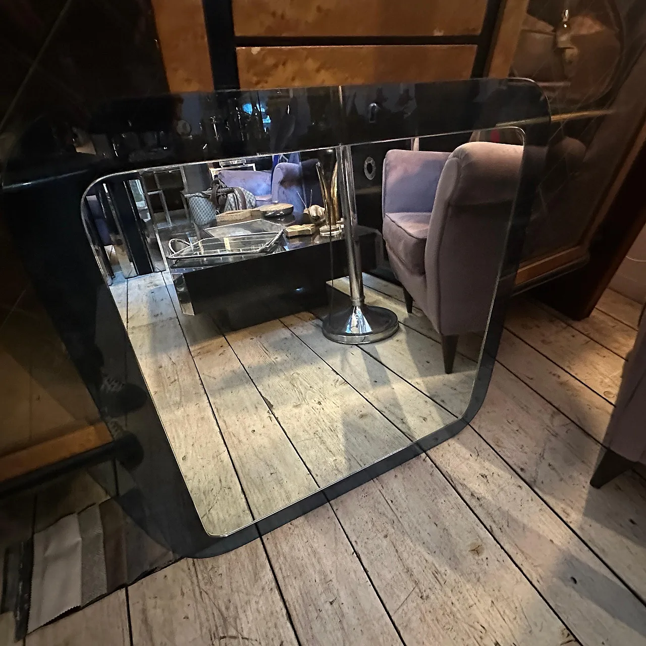 Specchio da parete in vetro di Lupi Cristal Luxor, anni '70 8