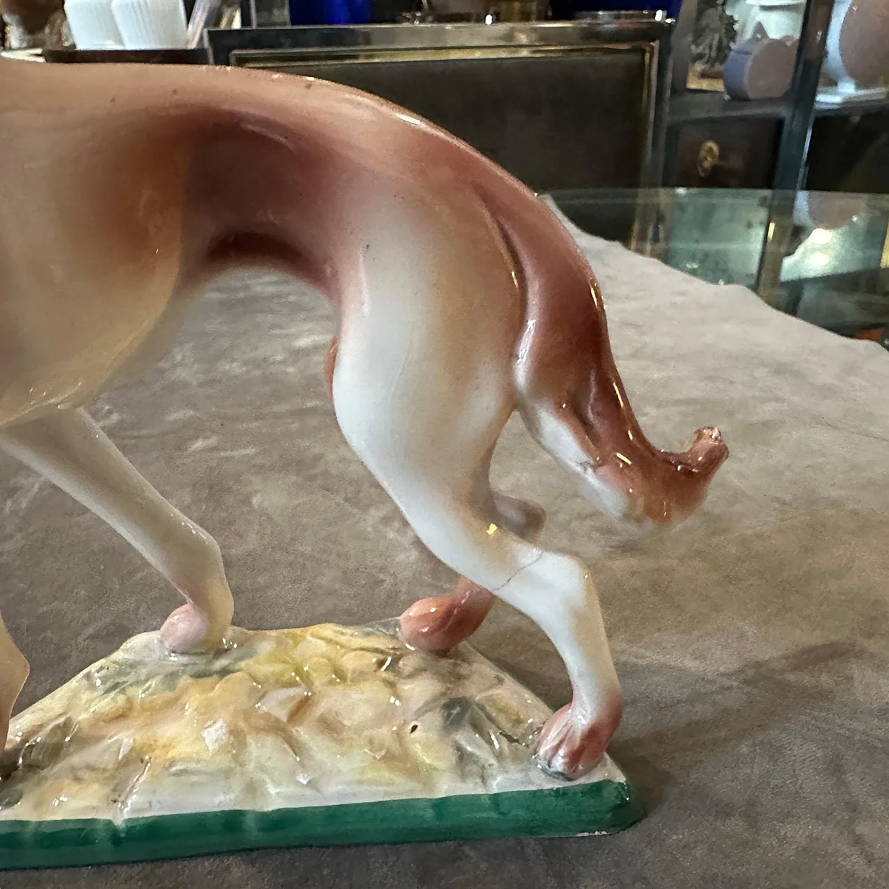 Figura di levriero in porcellana di Elsa Lagorio, anni '60 6