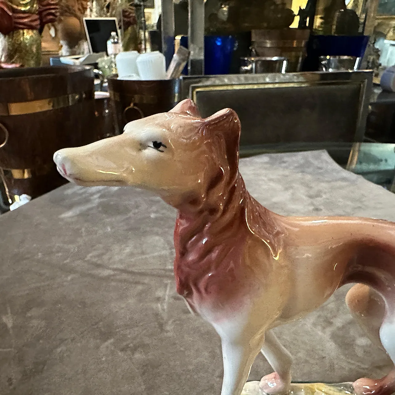 Figura di levriero in porcellana di Elsa Lagorio, anni '60 9