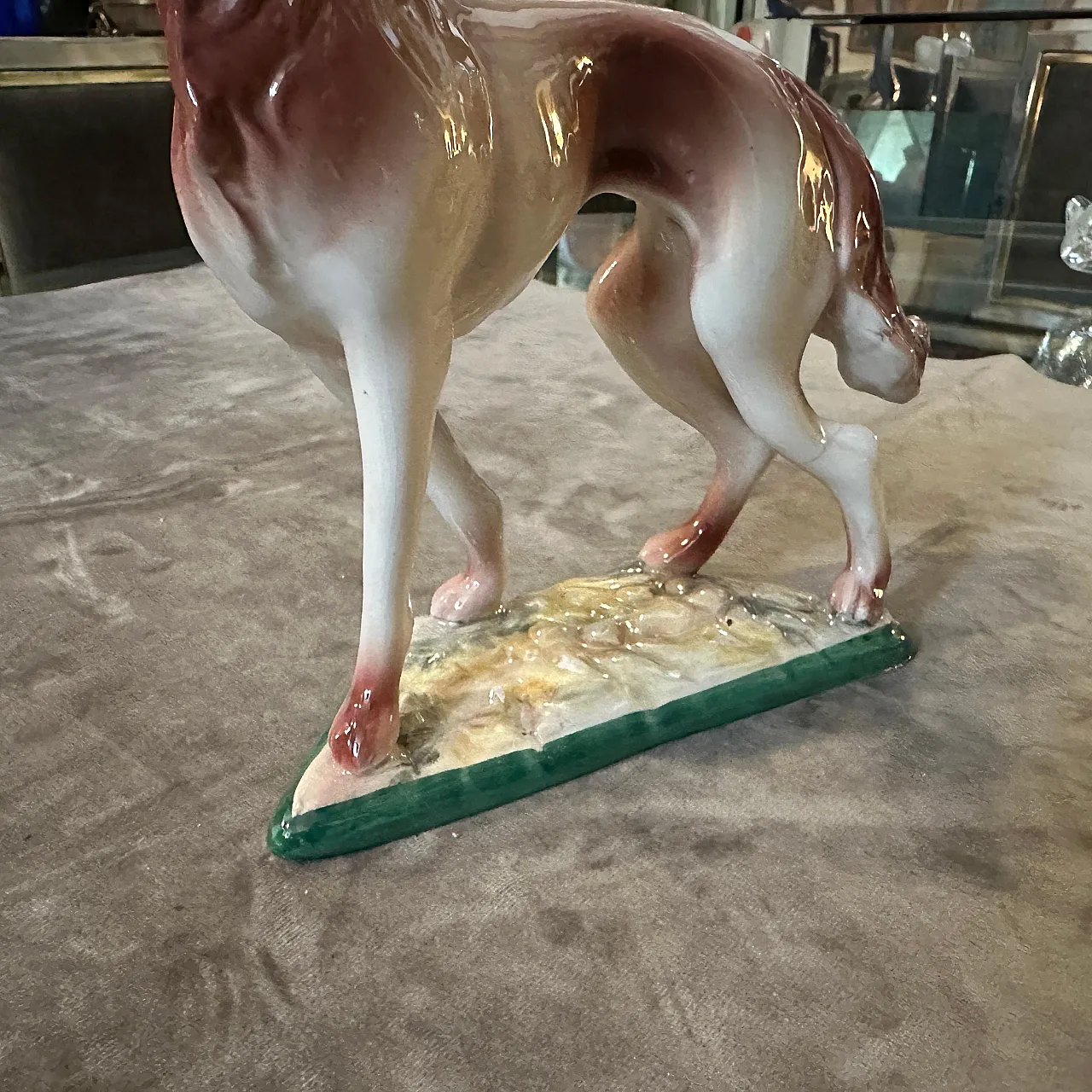 Figura di levriero in porcellana di Elsa Lagorio, anni '60 10