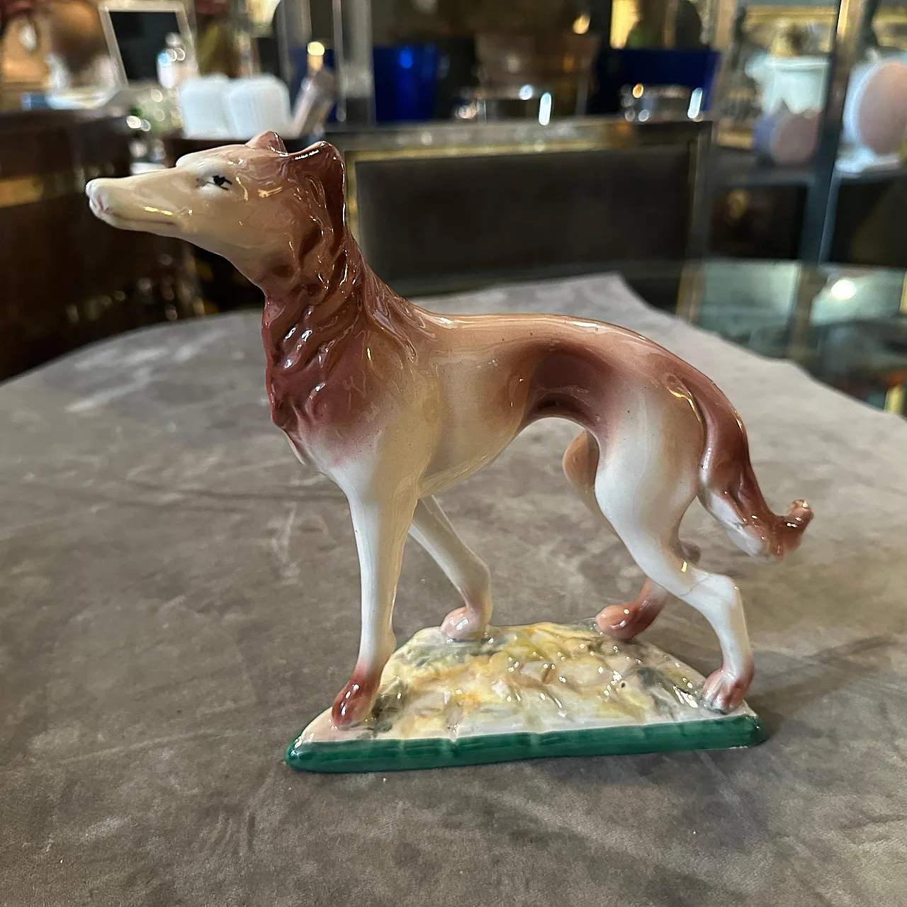 Figura di levriero in porcellana di Elsa Lagorio, anni '60 11