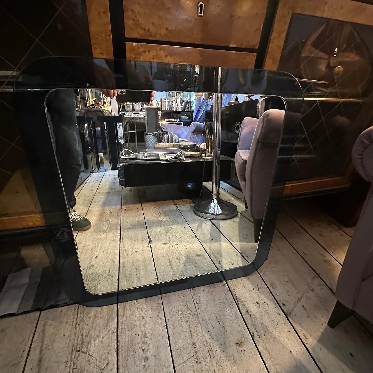 Specchio da parete in vetro di Lupi Cristal Luxor, anni '70 14