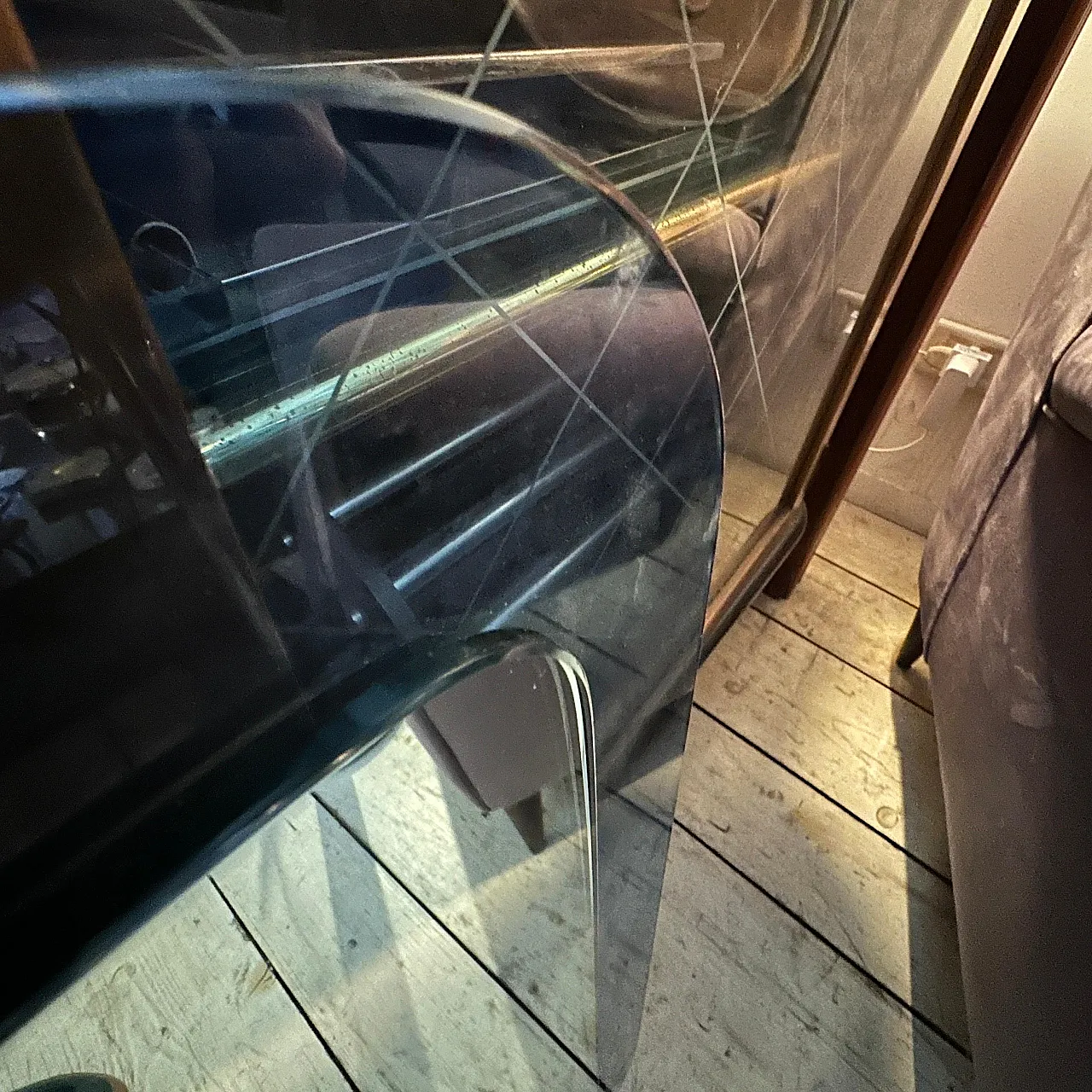 Specchio da parete in vetro di Lupi Cristal Luxor, anni '70 15