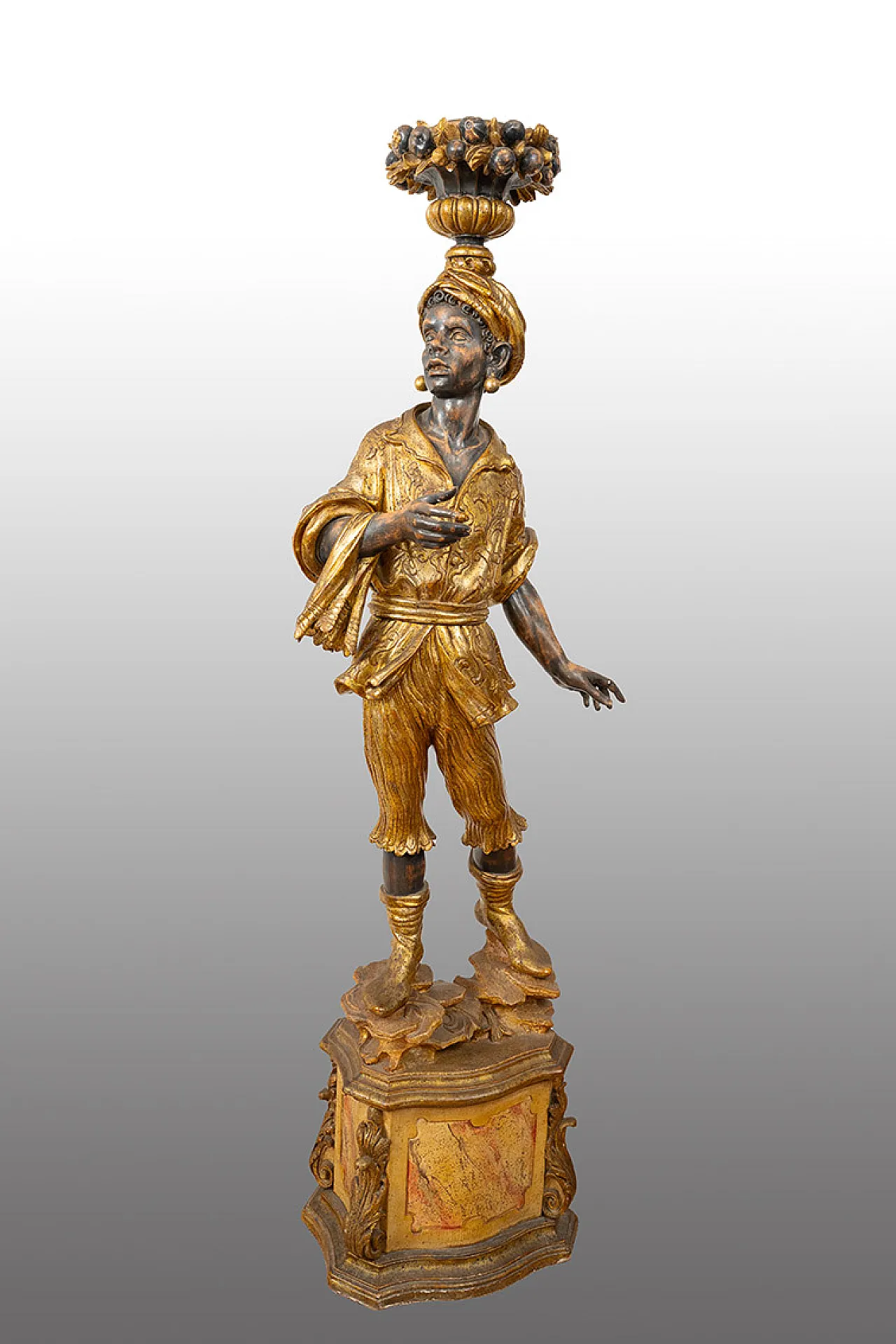 Moro veneziano, scultura policroma in legno policromo, 20th century 1