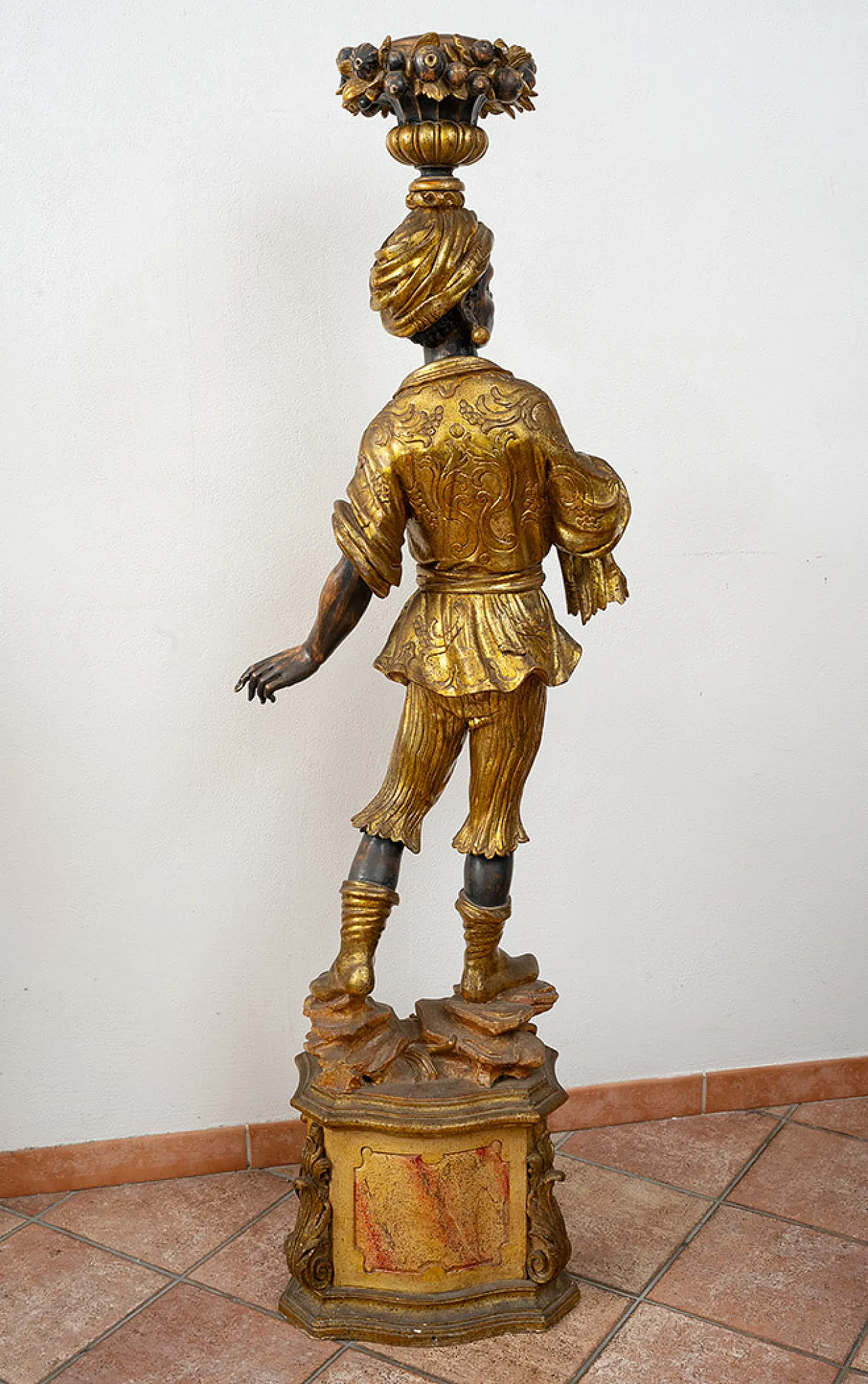 Moro veneziano, scultura policroma in legno policromo, 20th century 6