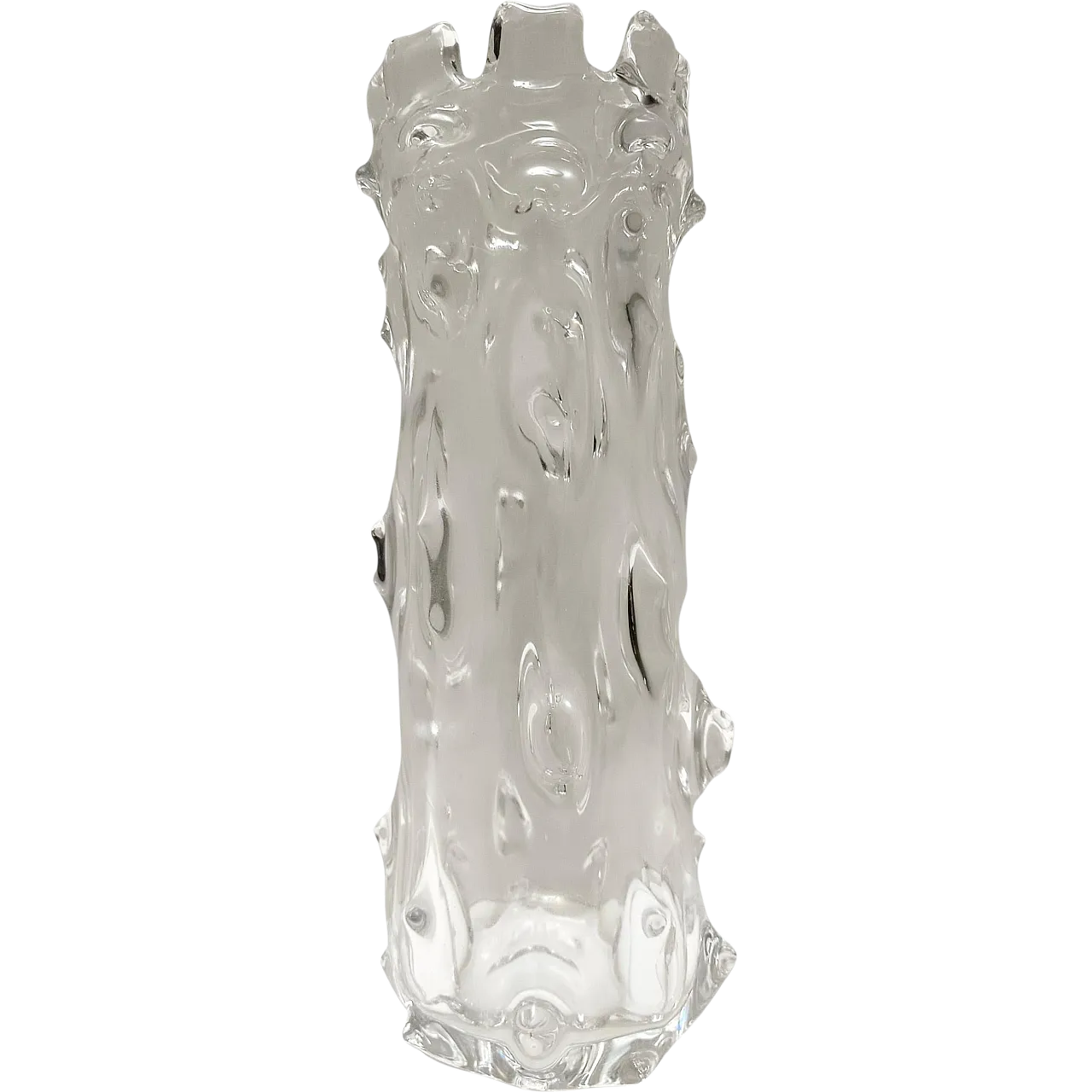 Transparent A Mugnoni Murano glass vase in Ercole Barovier style, 50s 9