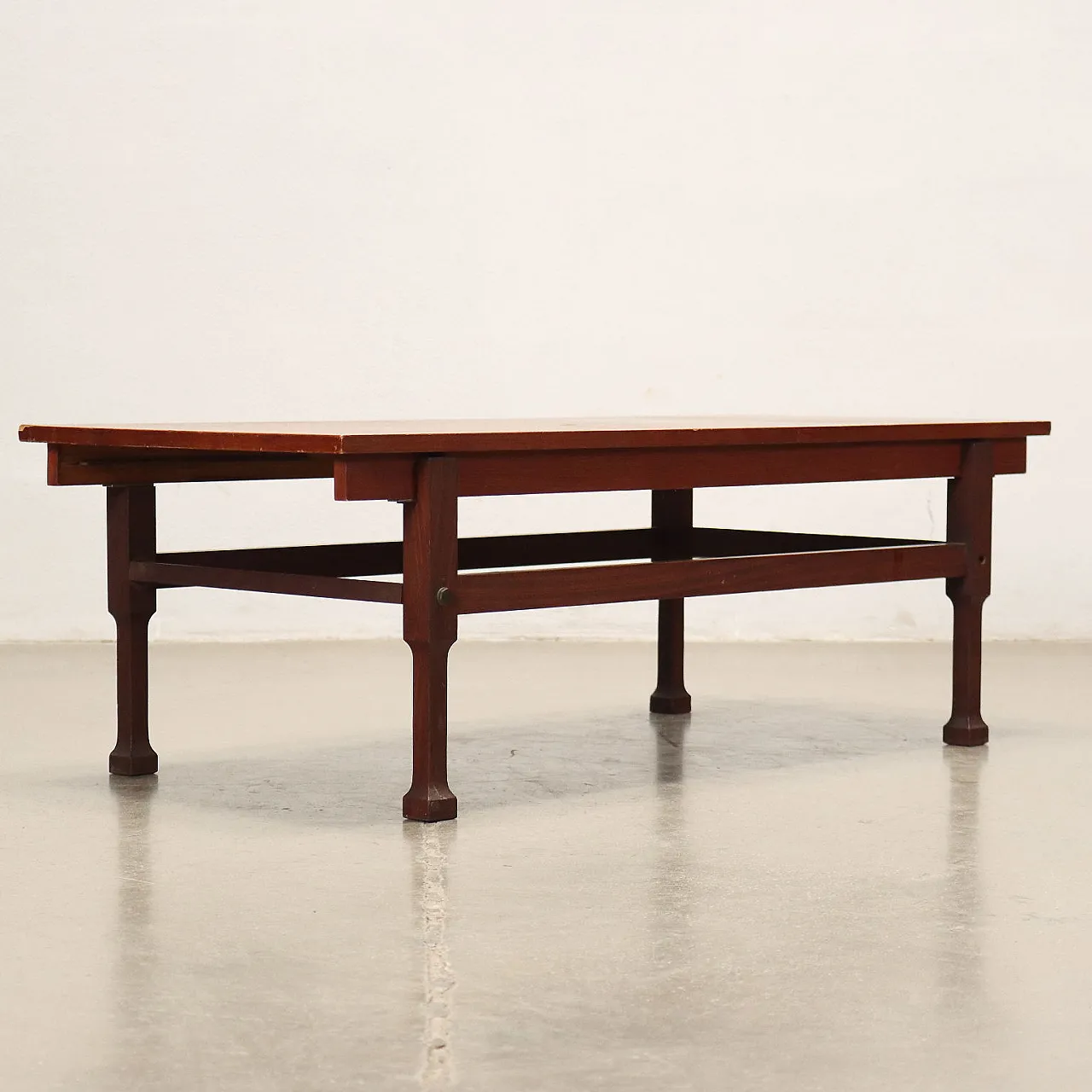 Coffee table in veneered wood and solid teak, 1960s 7