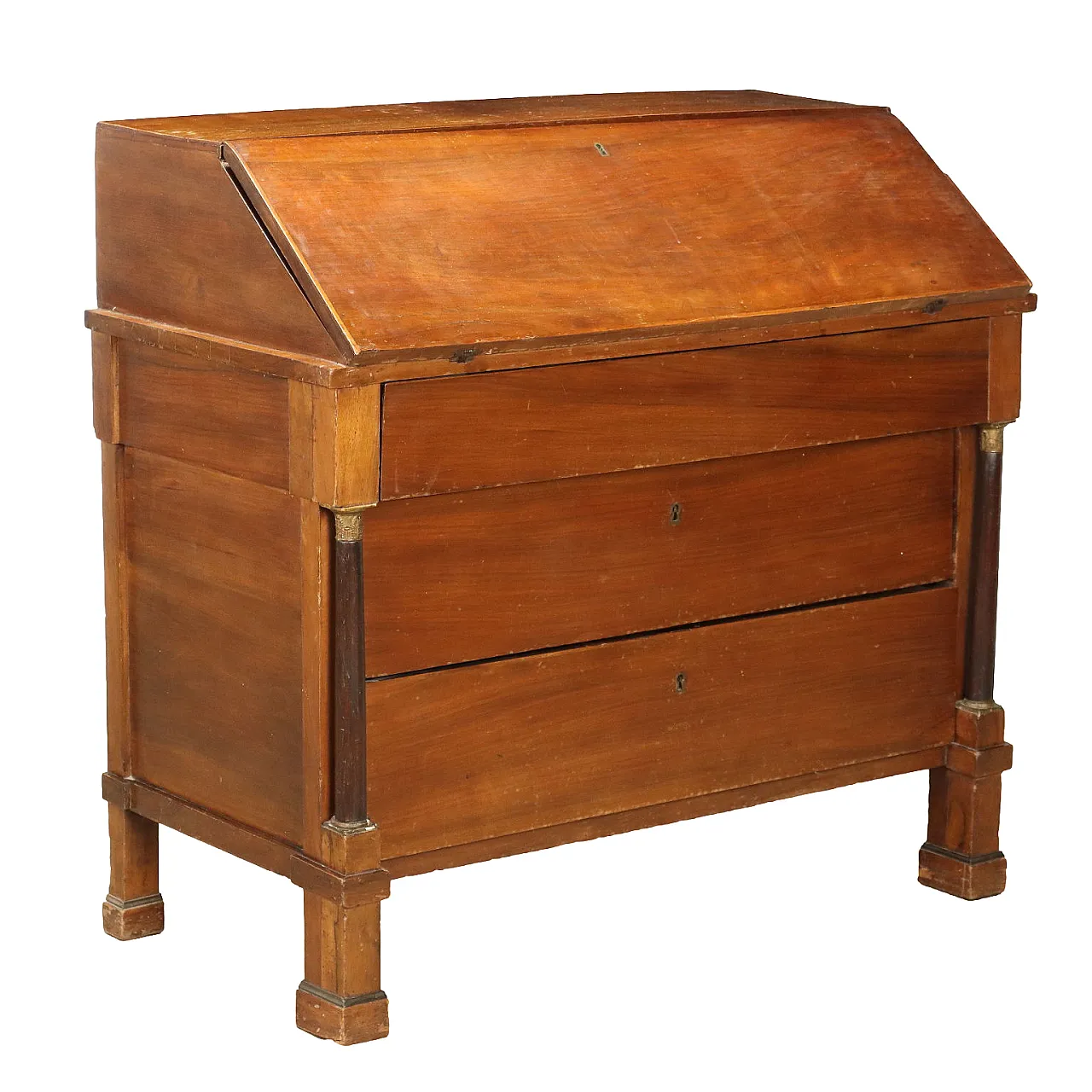 Empire walnut flap with plinth feet, early 19th century 1