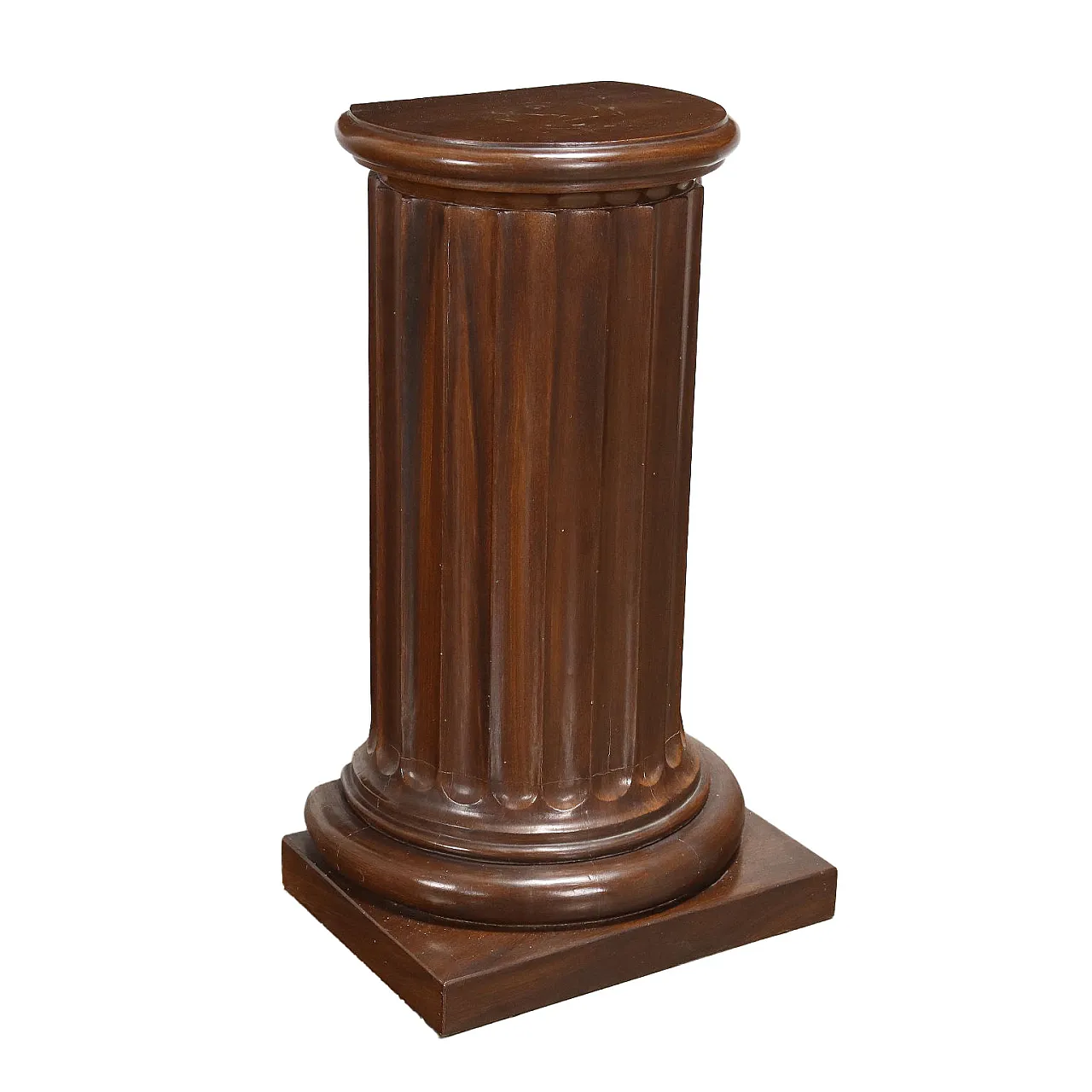 Mezza colonna Impero in pioppo laccato finto noce, inizio '800 1