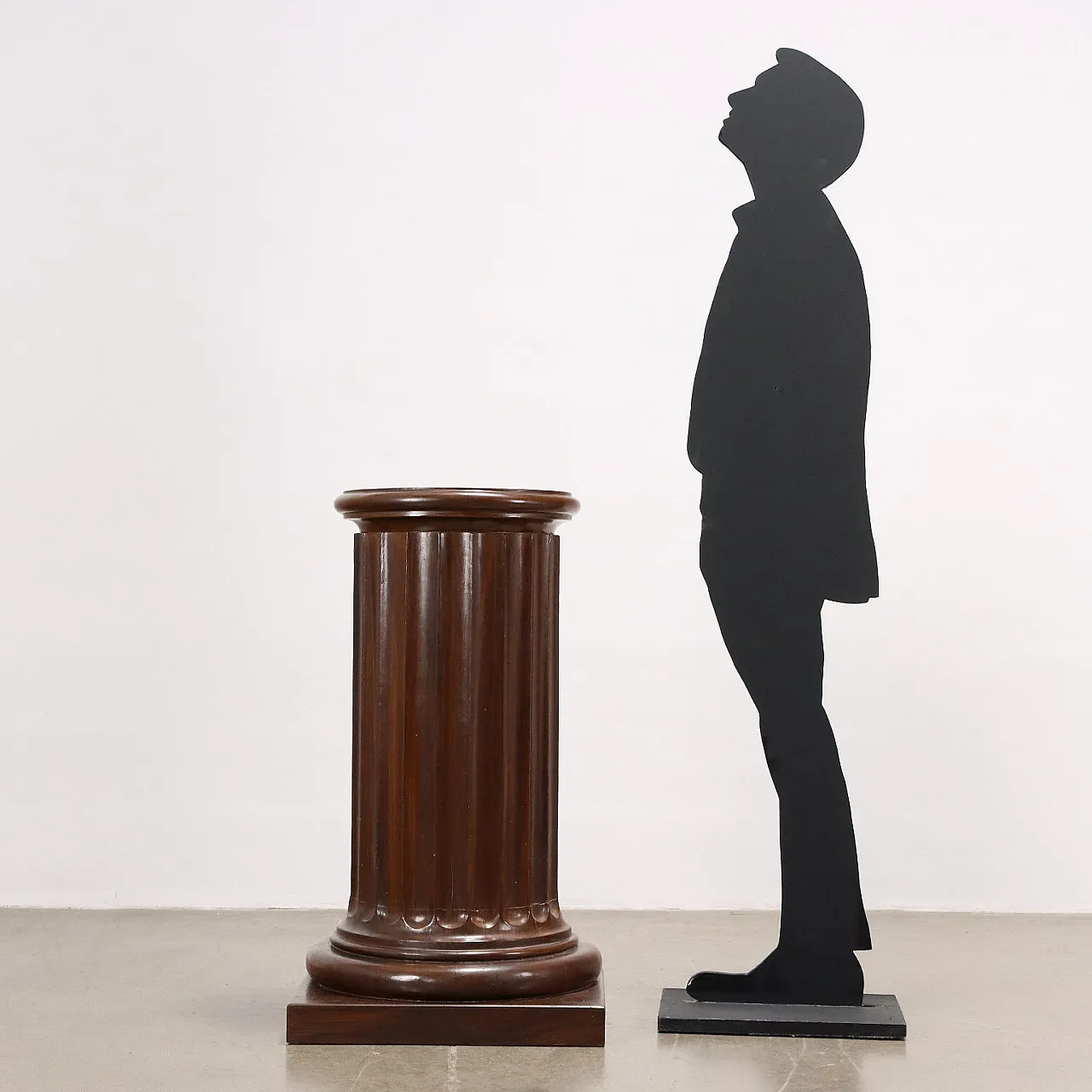 Mezza colonna Impero in pioppo laccato finto noce, inizio '800 2