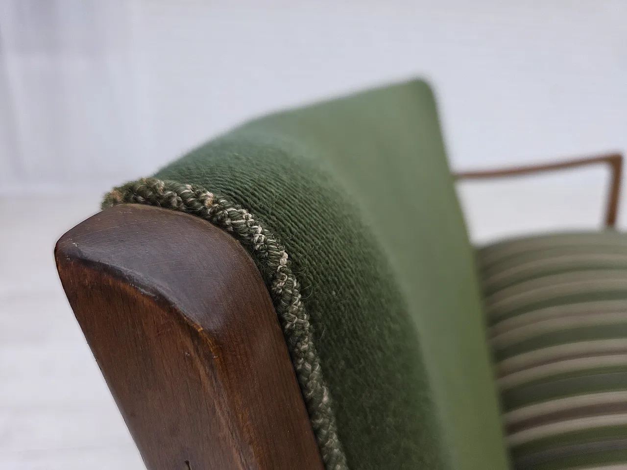 Danish 2-seater sofa wool, beech wood, 60s 7