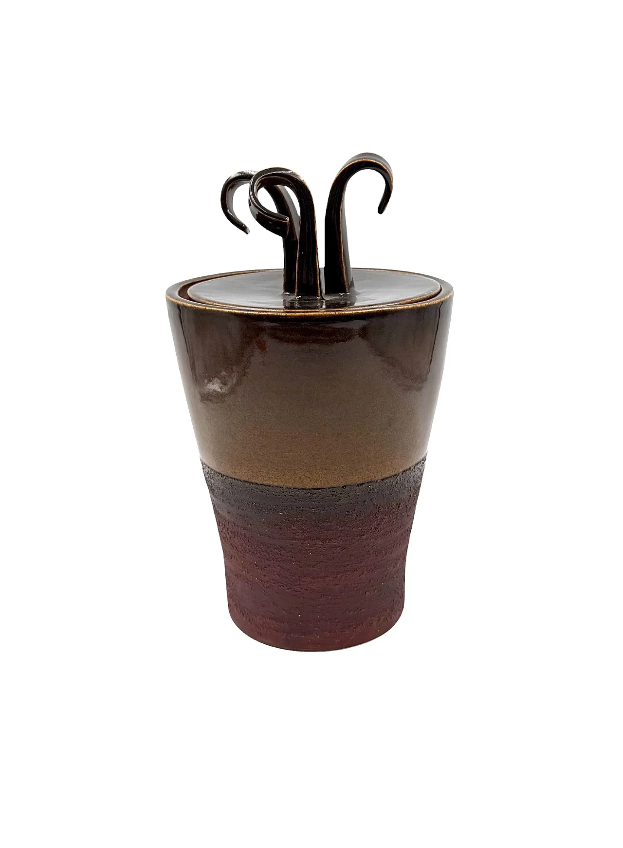 Mid-Century Style Brown Ceramic Vase, Gabriele Bucci, ca. 2000s 1