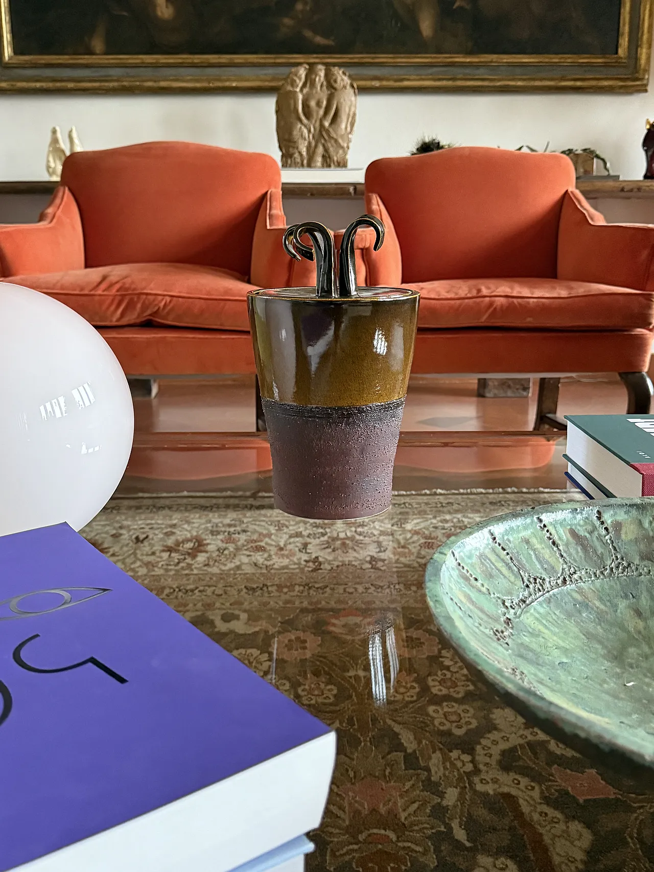 Mid-Century Style Brown Ceramic Vase, Gabriele Bucci, ca. 2000s 4