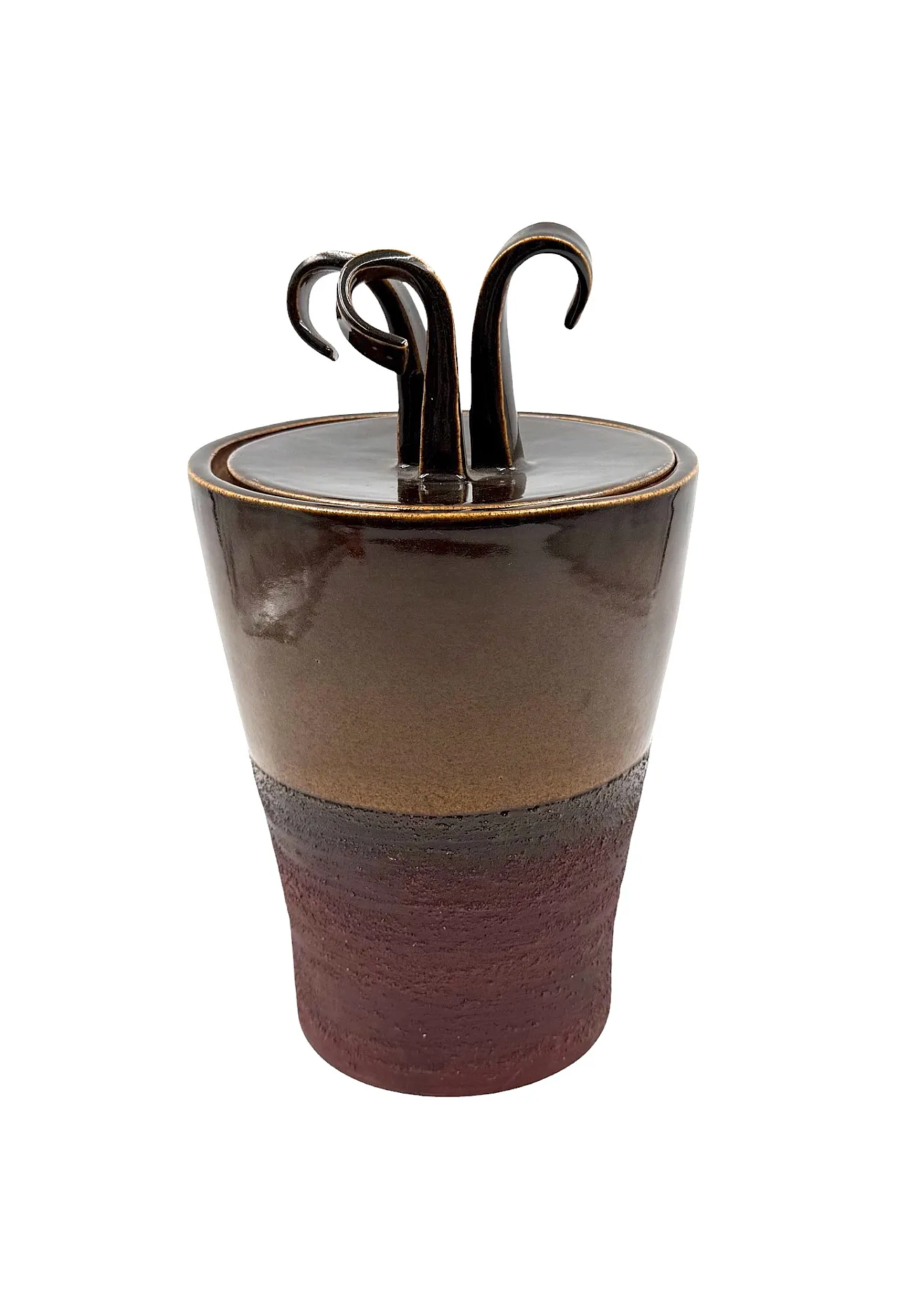 Mid-Century Style Brown Ceramic Vase, Gabriele Bucci, ca. 2000s 8