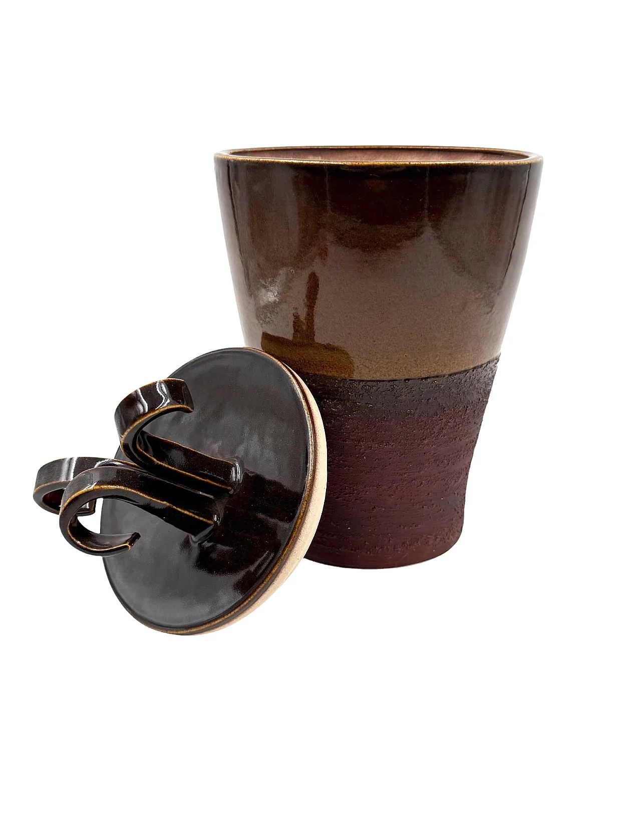 Mid-Century Style Brown Ceramic Vase, Gabriele Bucci, ca. 2000s 11