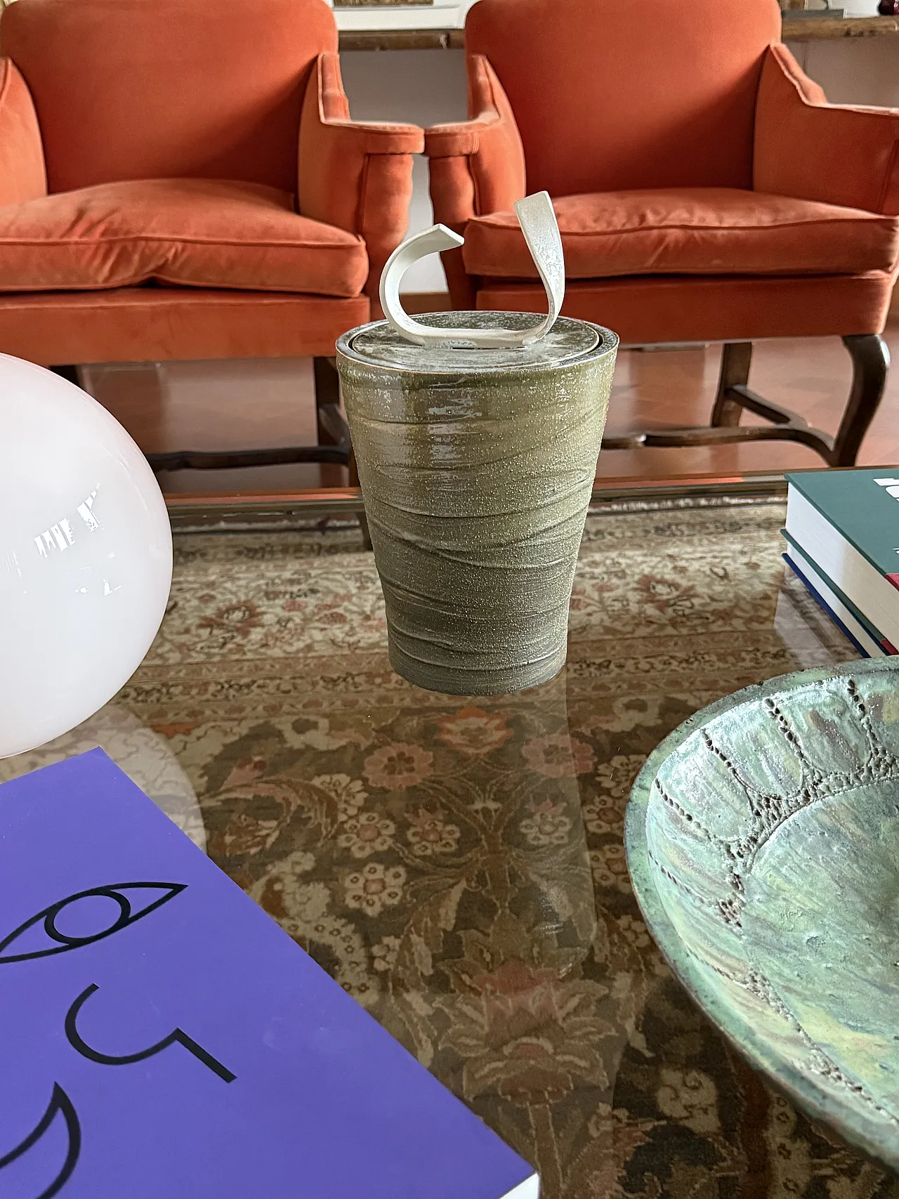 Vaso in ceramica verde scuro Gabriele Bucci, anni 2000 6