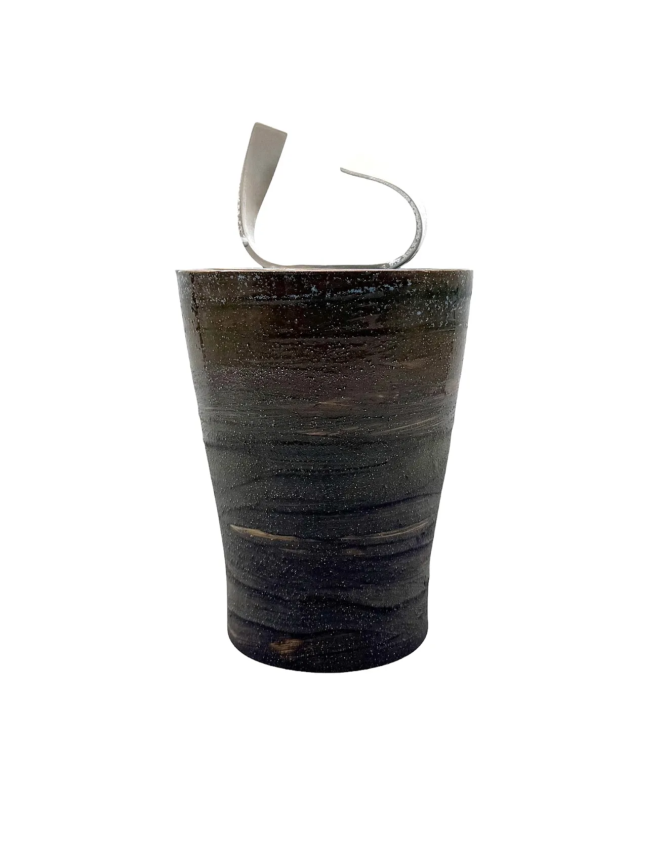 Vaso in ceramica verde scuro Gabriele Bucci, anni 2000 8