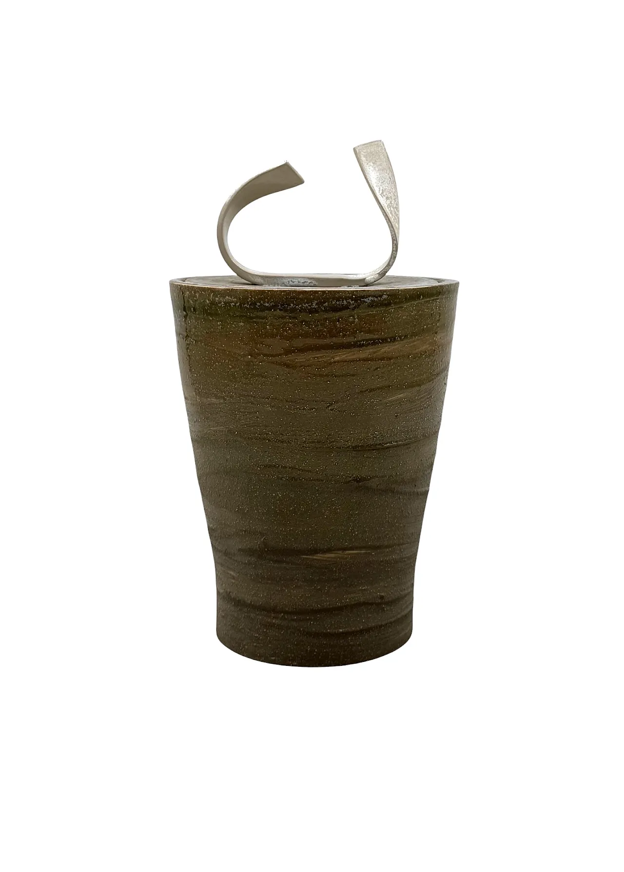 Vaso in ceramica verde scuro Gabriele Bucci, anni 2000 15