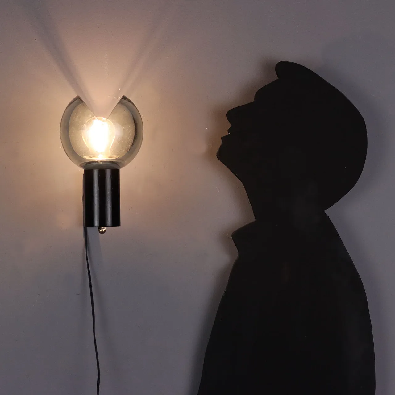 Lampada da parete in vetro e alluminio, anni '60 2