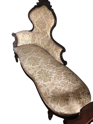 Divano a dormeuse in noce, anni '70