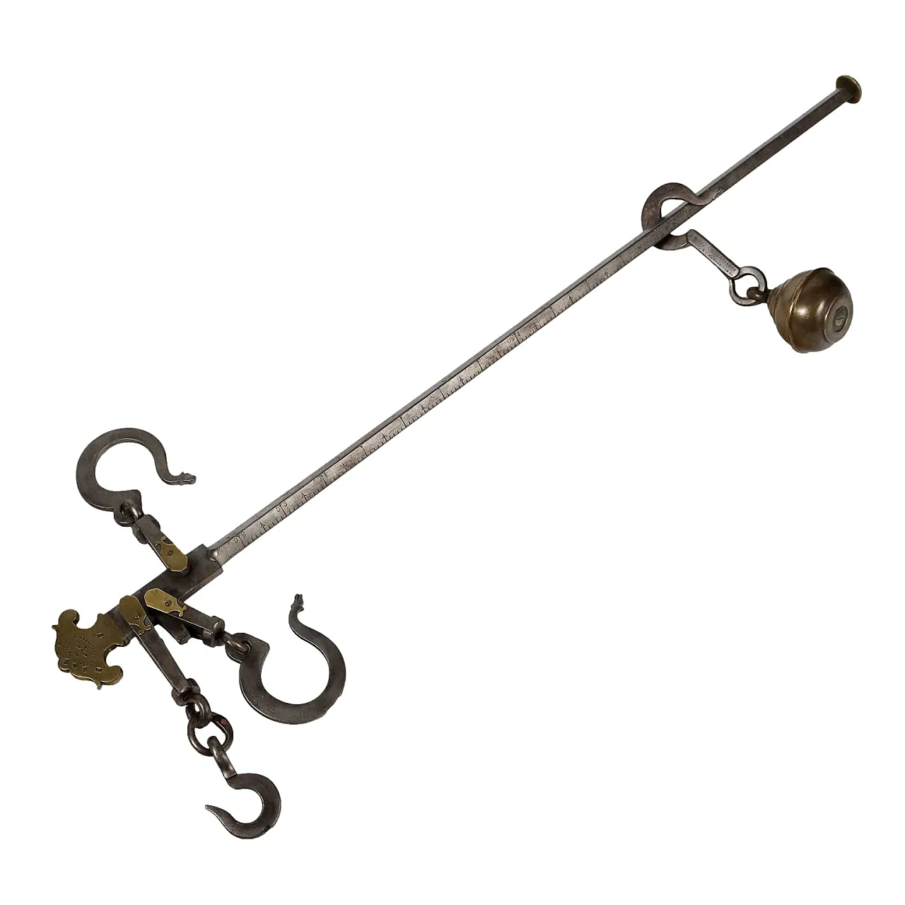 Bilancia stadera in ferro massiccio e bronzo di Carlo Toppi Figino Serenza, '800 1