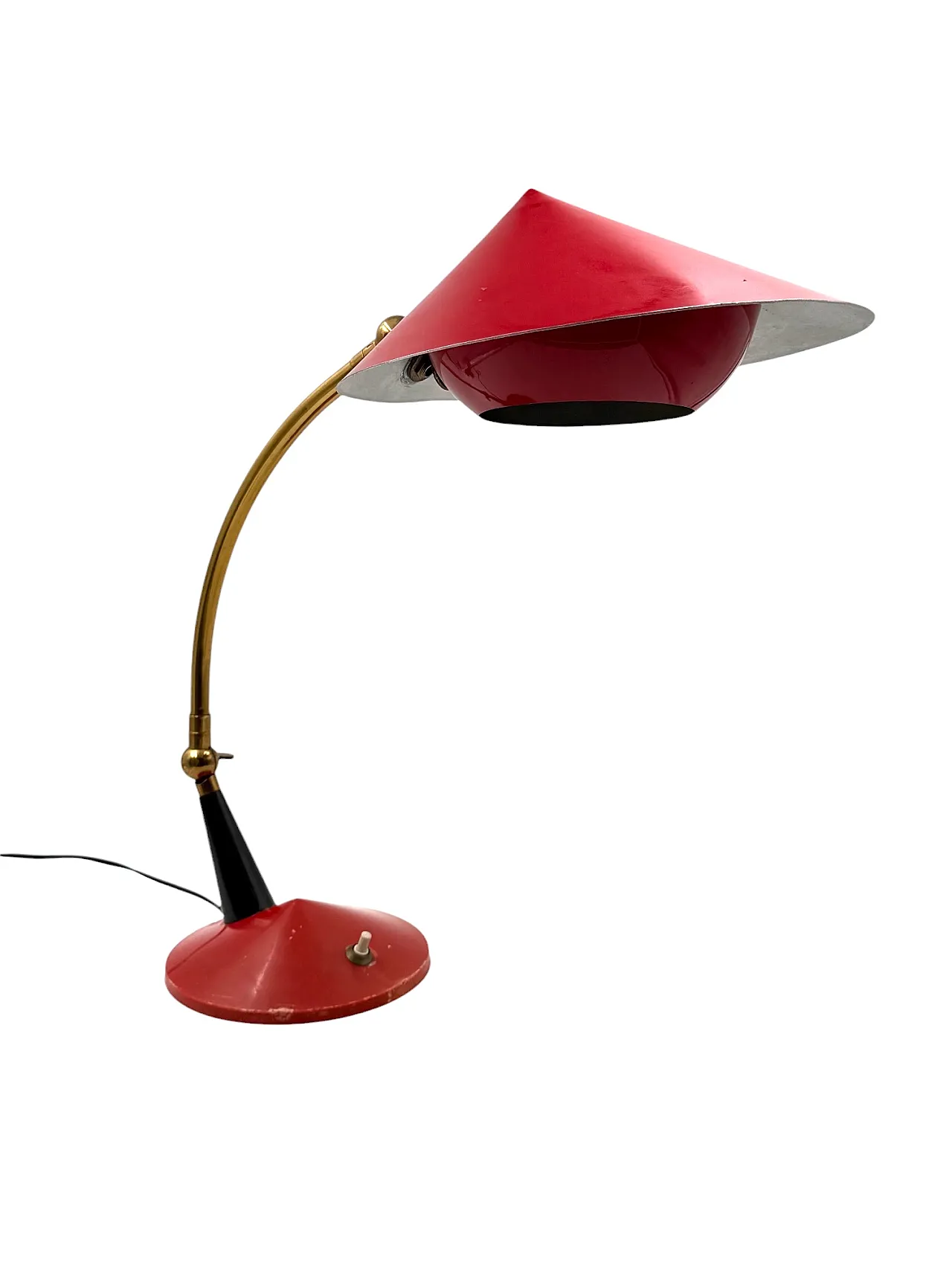 Mid century red desk Lamp, Stilux Milan Italy 1960 ca. 10