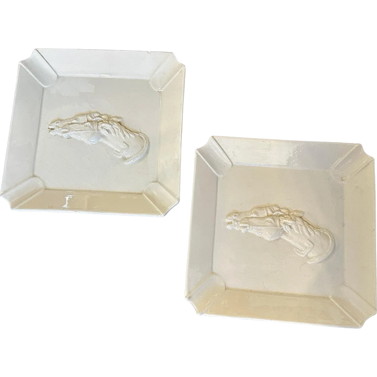 Pair of porcelain ashtrays by Gucci Florence, 1980s 11