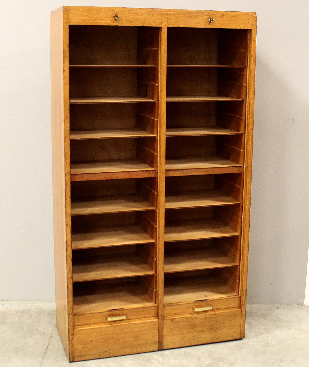 Classificatore archivio schedario serranda in rovere, inizio '900 5