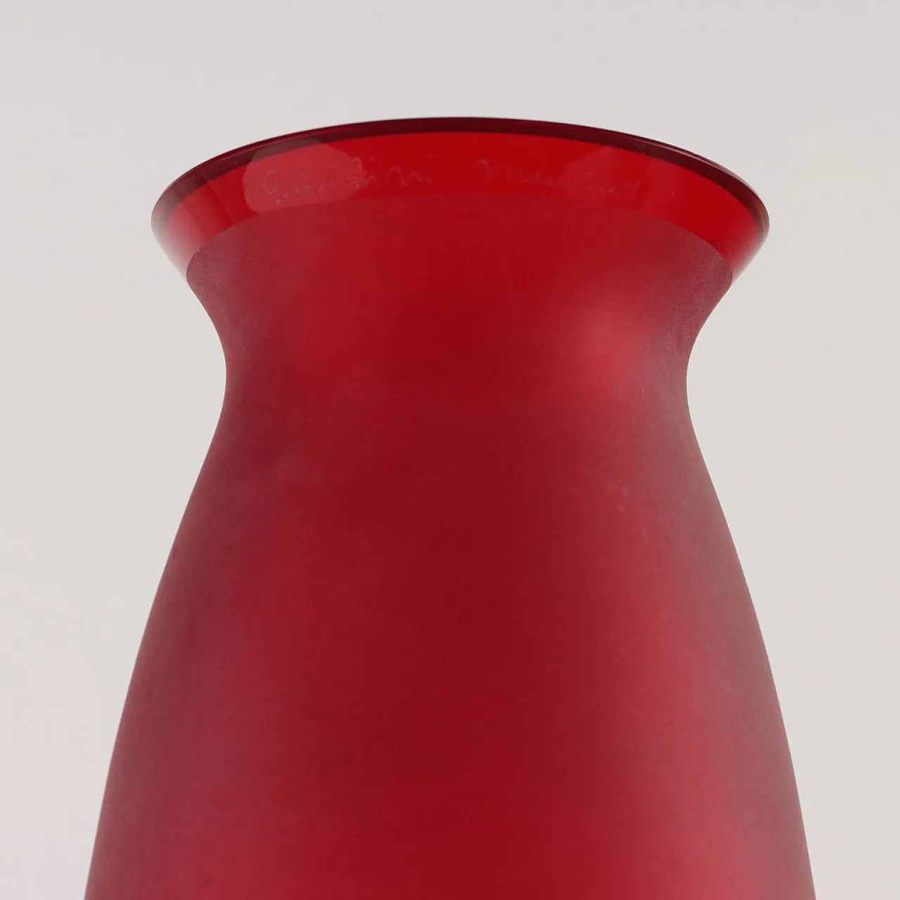 Vaso rosso e arancione in vetro di Murano dei F.lli Barbini, anni '80 4