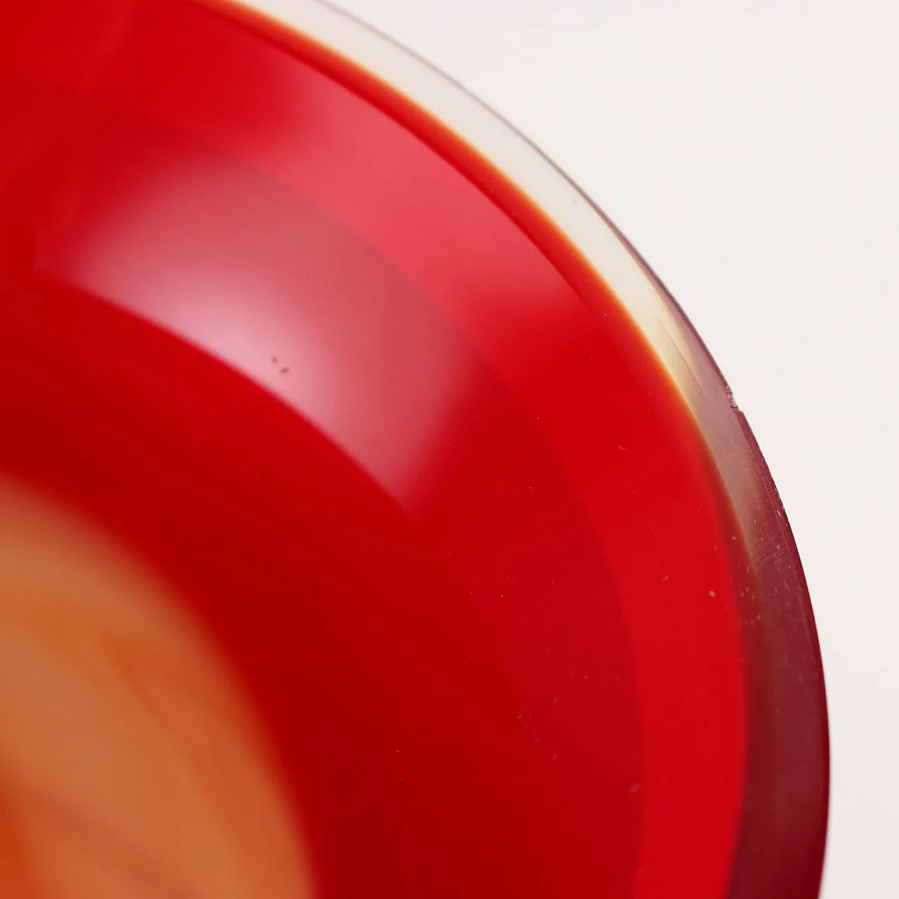 Vaso rosso e arancione in vetro di Murano dei F.lli Barbini, anni '80 7