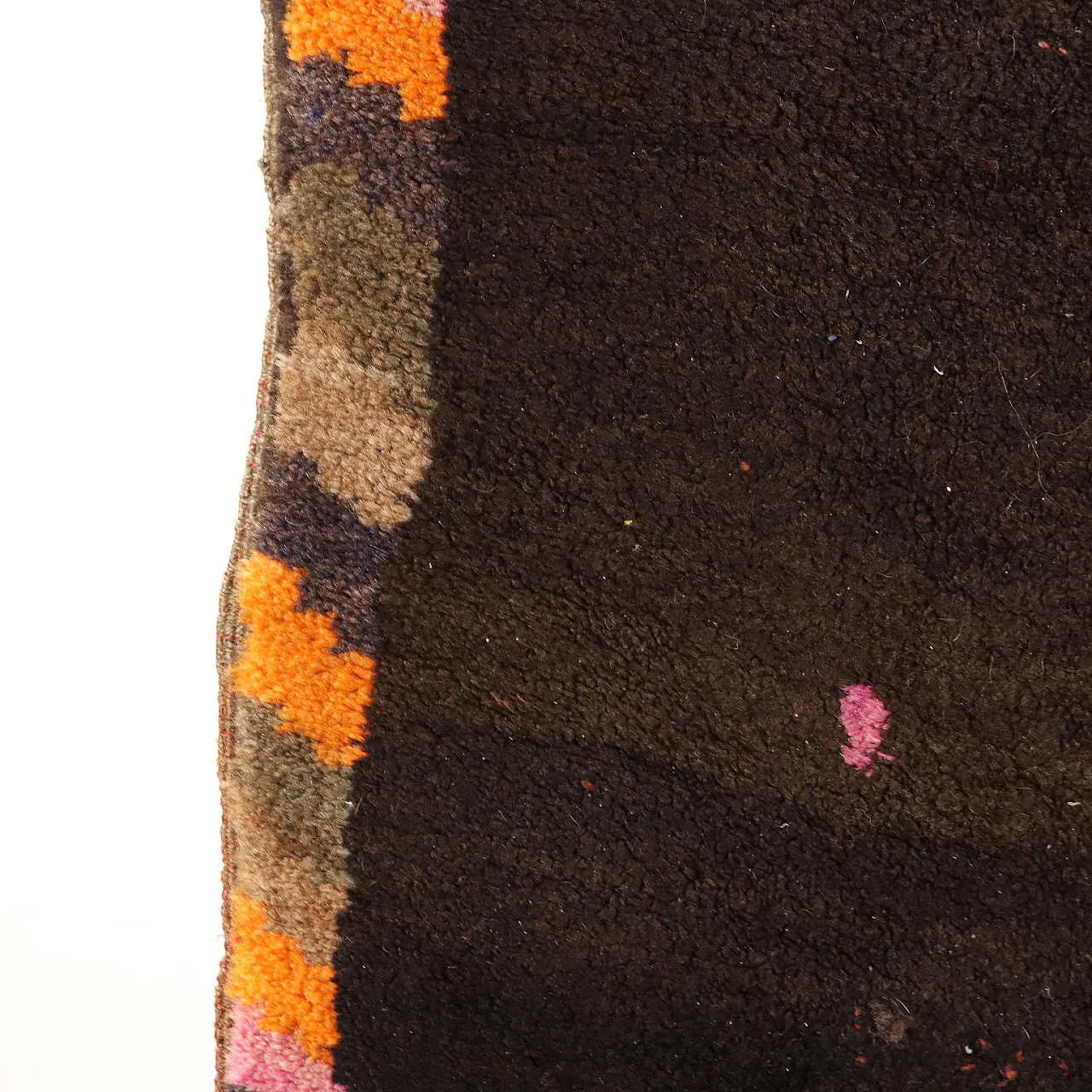 Brown large knot Gabbeh rug in cotton & wool 7