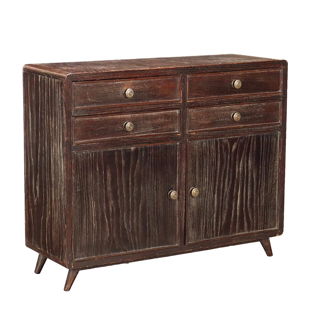 Credenza in legno impiallacciato rovere tinto, anni '50 1