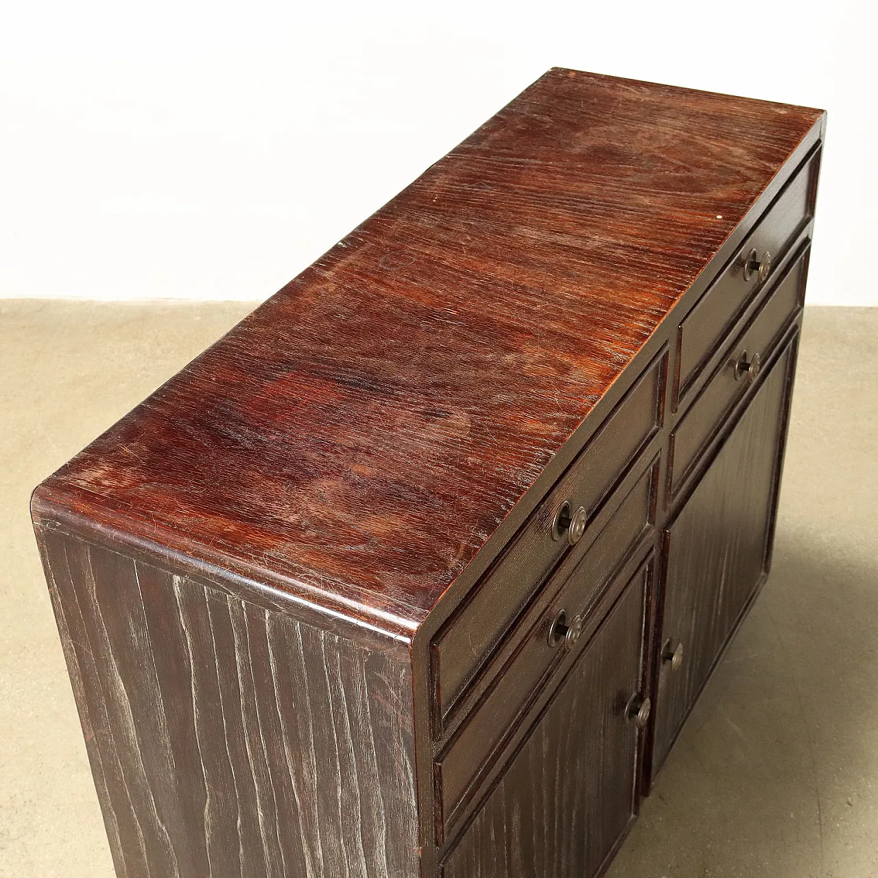 Credenza in legno impiallacciato rovere tinto, anni '50 10