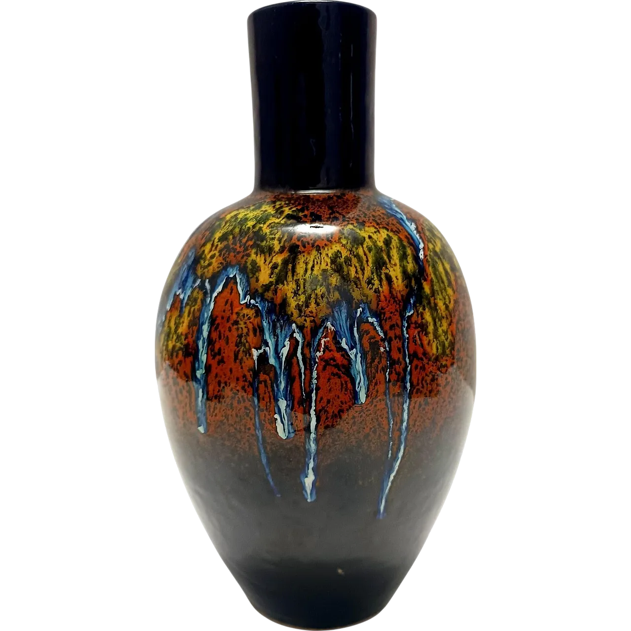Multicolored Glazed Earthenware Vase by Roberto Rigon for Bertoncello, Italy 10