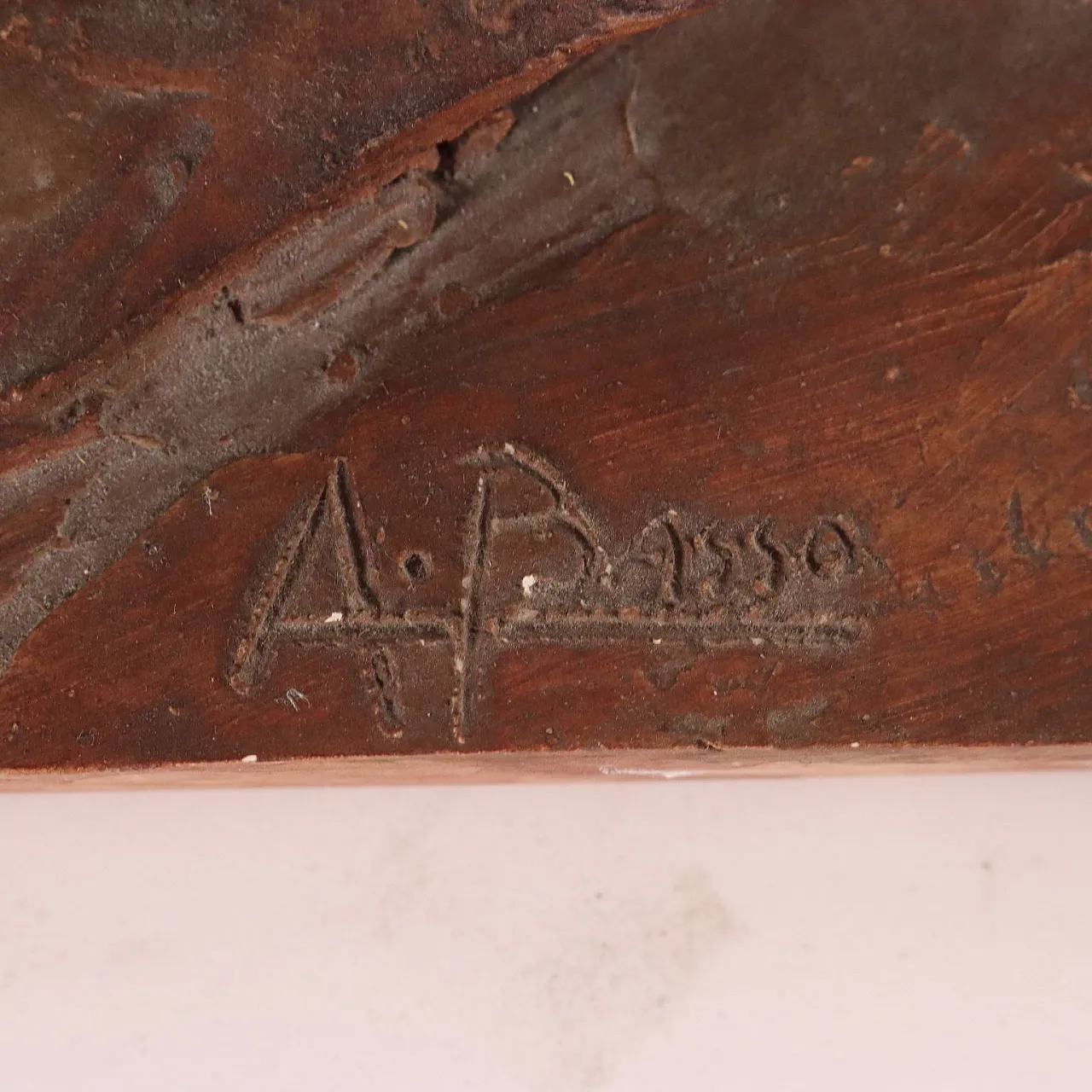 Angelo Basso, Woman with child, plaster sculpture 8