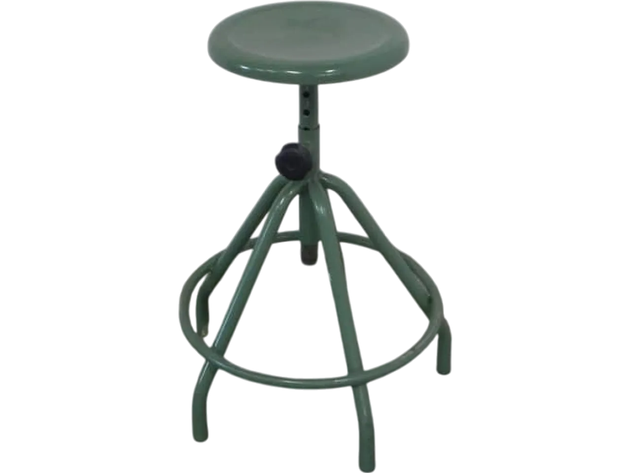 Sgabello in ferro verde 1970 8