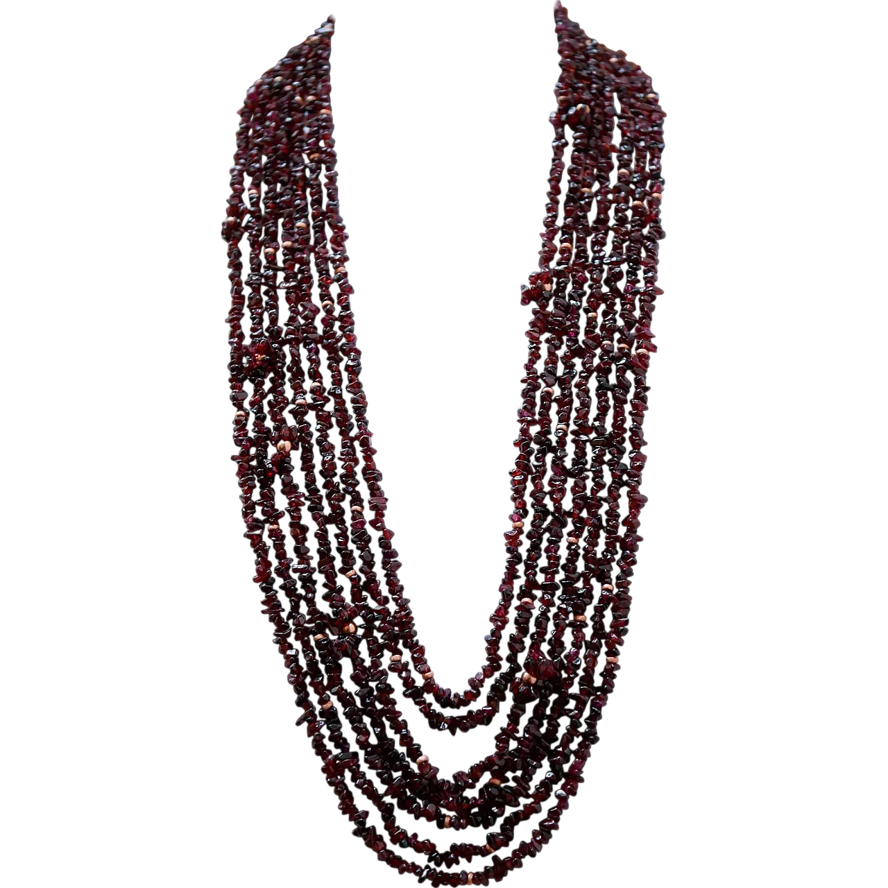 Garnets, multi-strands necklace, 1970s 8