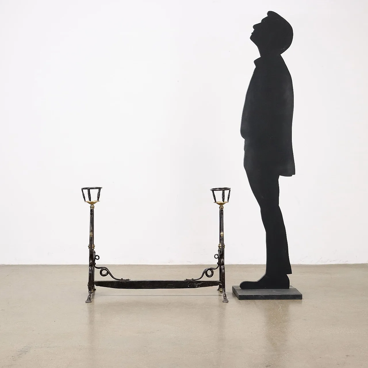 Alare da camino in ferro battuto, '900 2