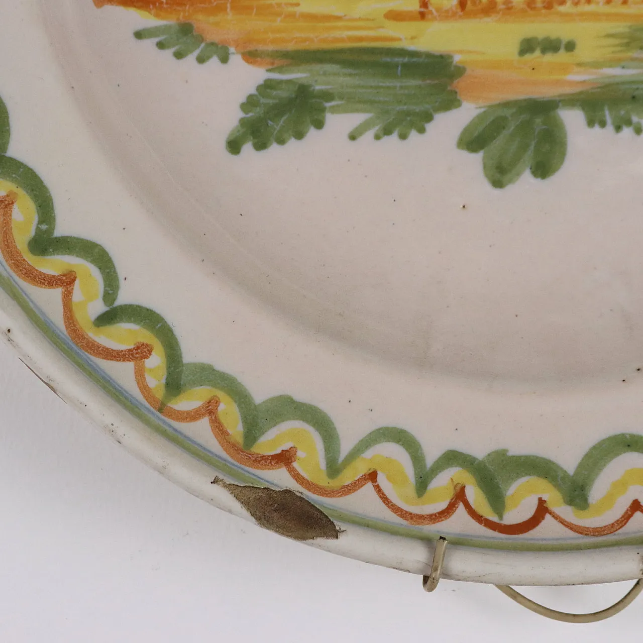 Piatto in maiolica policroma, '800 5