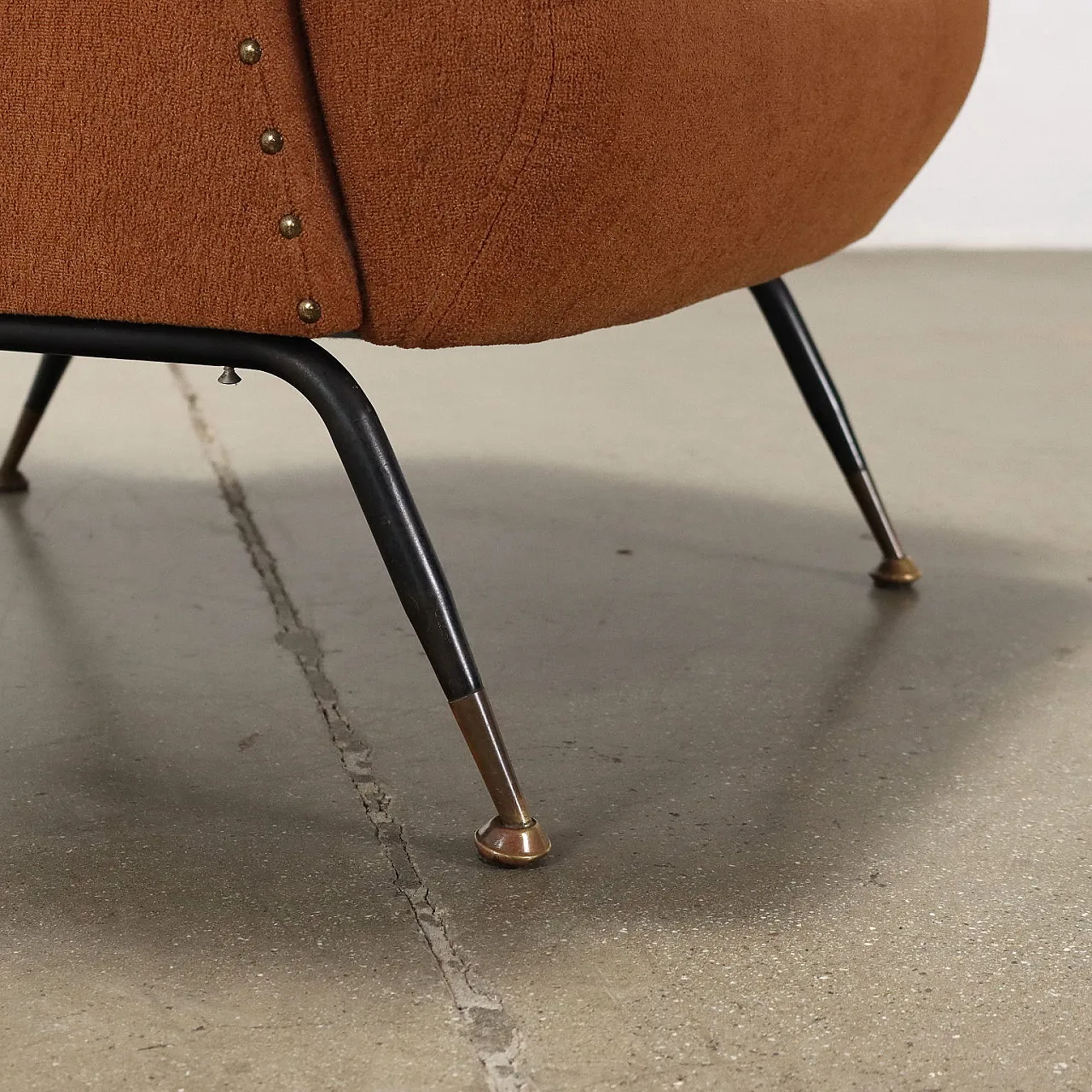 Metal and fabric armchair, 1960s 6