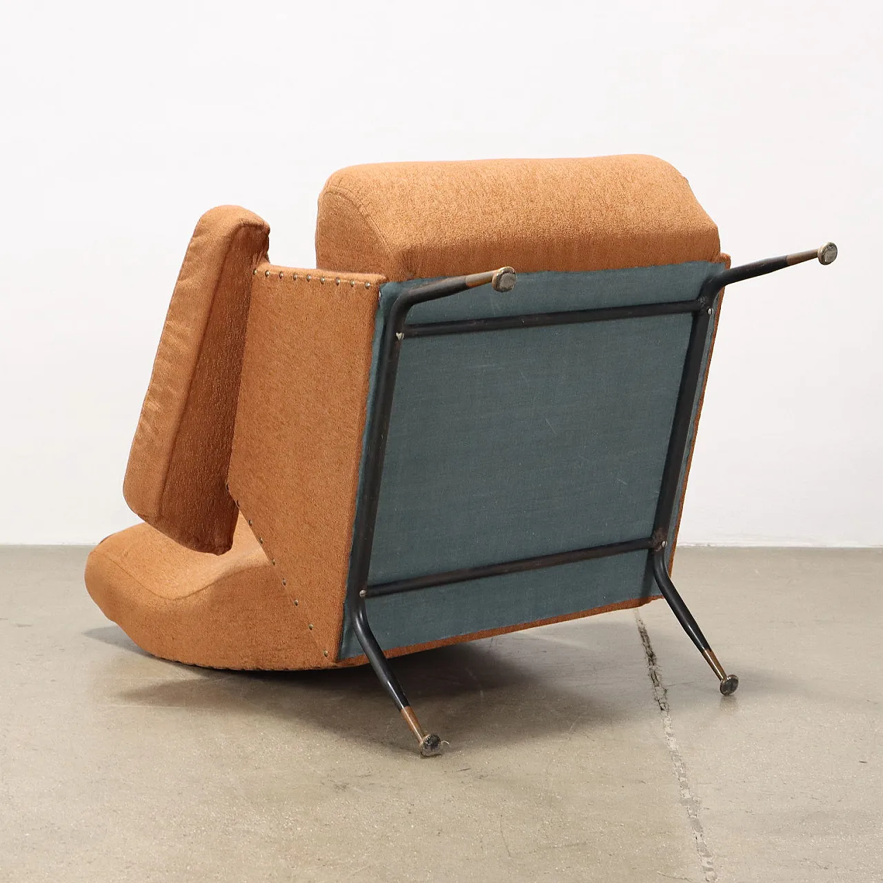 Metal and fabric armchair, 1960s 9
