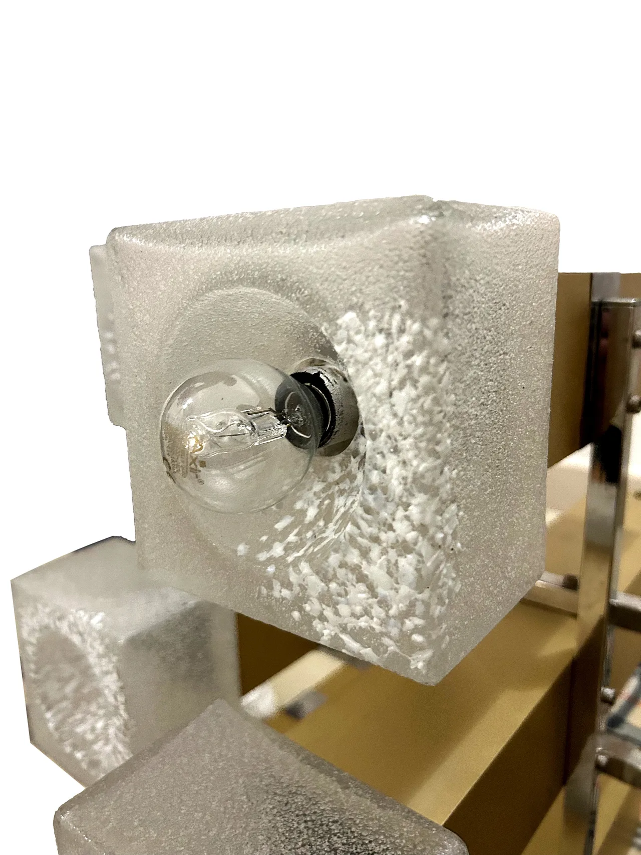 Cubic gold -style cubic chandelier, anni '70 5