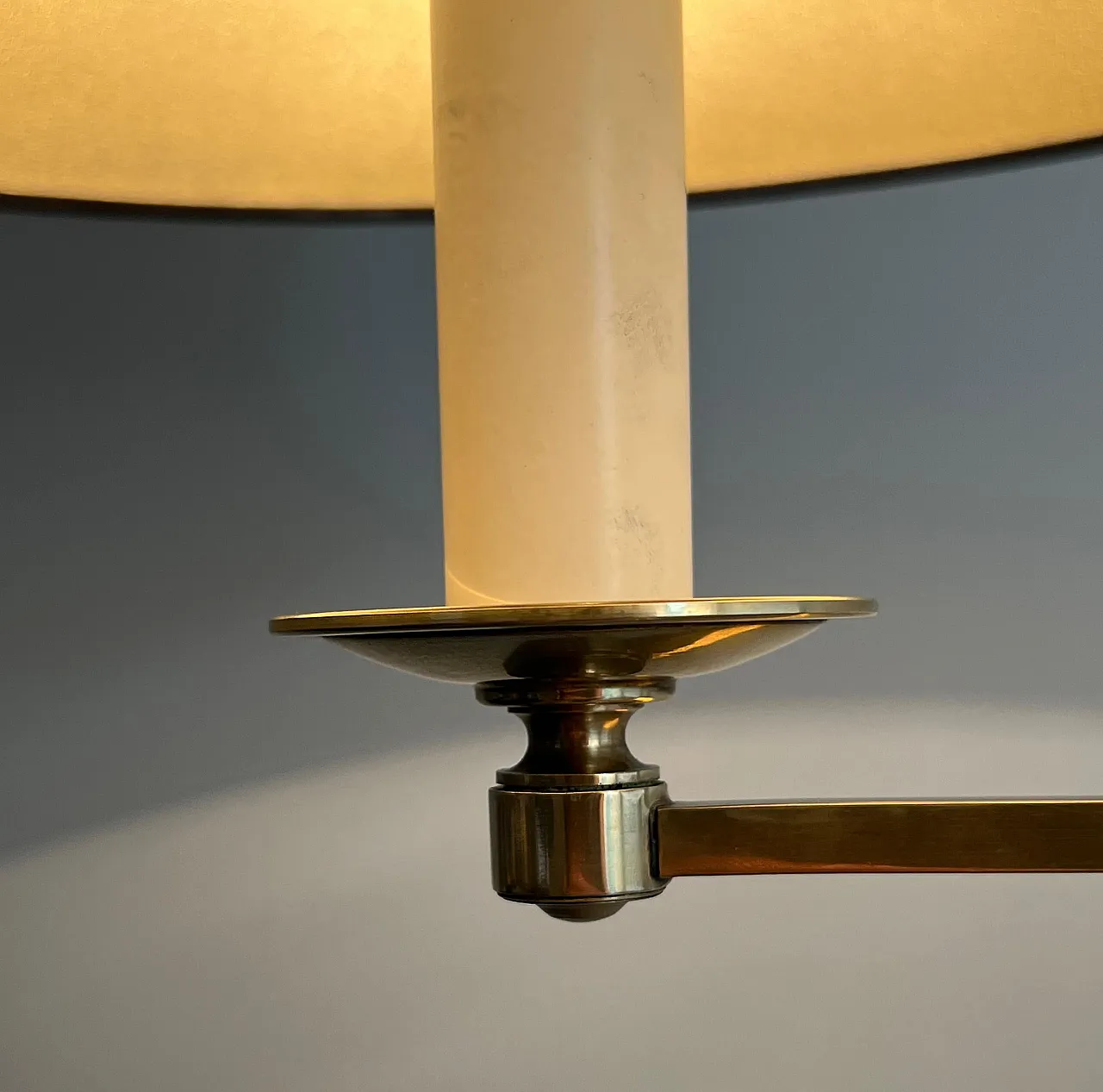 Coppia di lampade in ottone con braccio rimovibile, anni '40 14