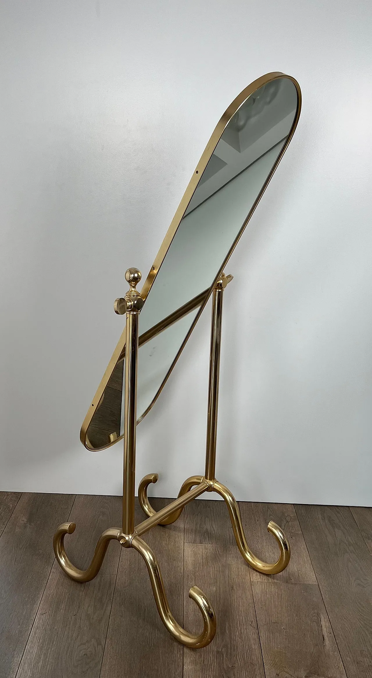 Specchio Psiche in ottone, anni '70 7